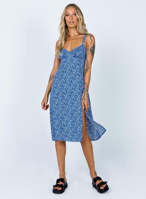 Georgia Midi Dress Navy Lower Impact Product Image
