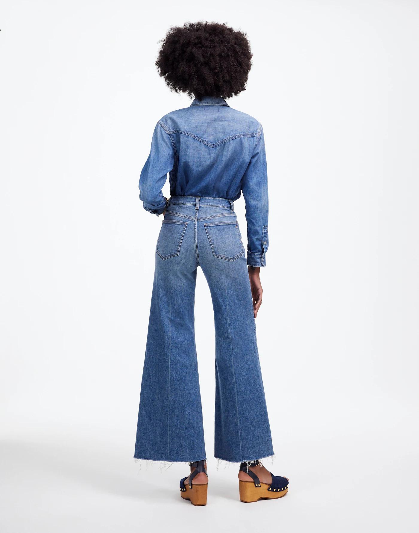 Flared Wide-Leg Crop Jeans Product Image