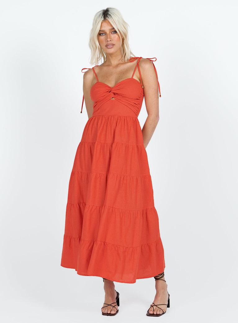 Chavez Midi Dress Red Product Image