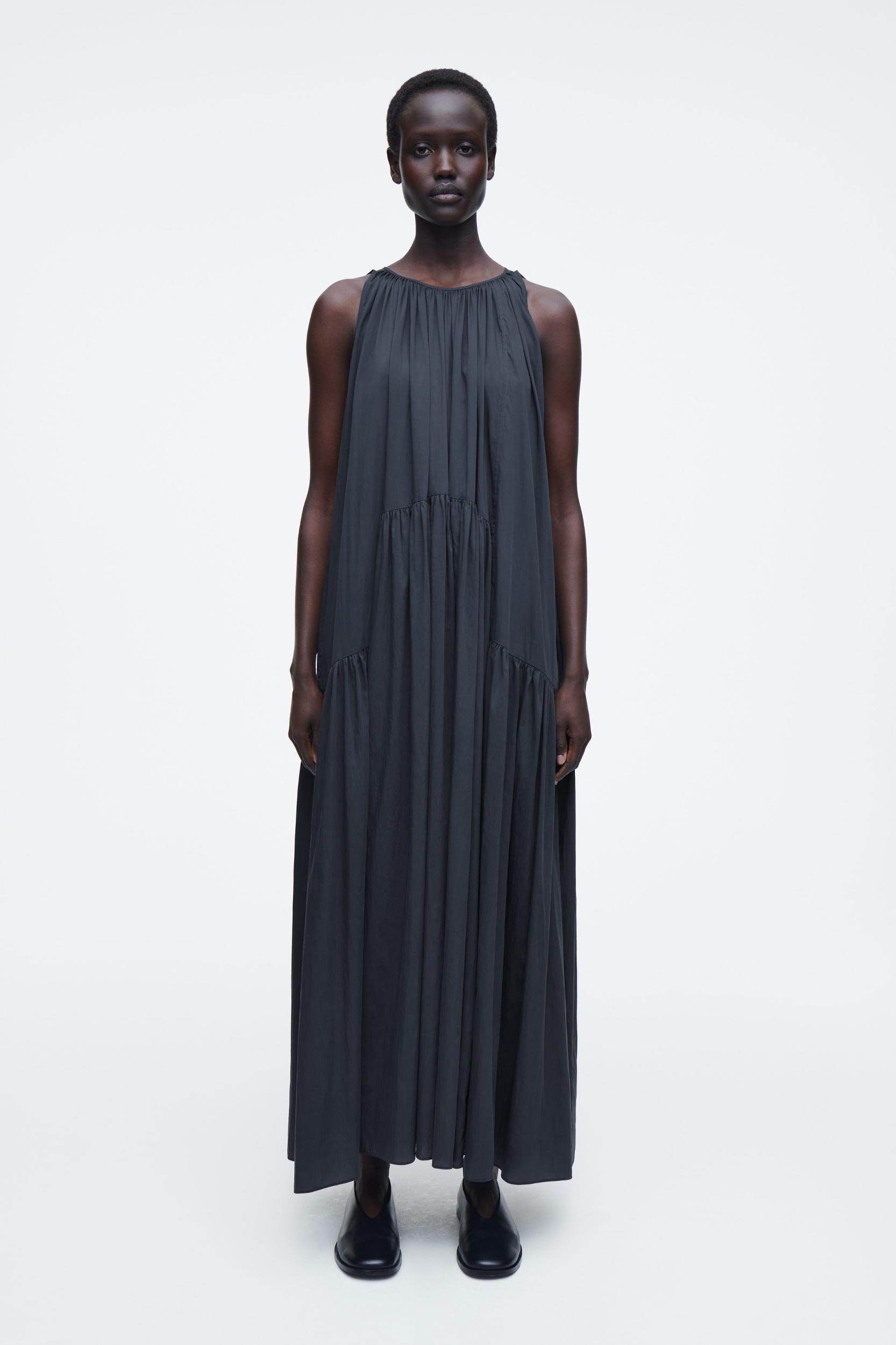 GATHERED HALTERNECK MAXI DRESS Product Image