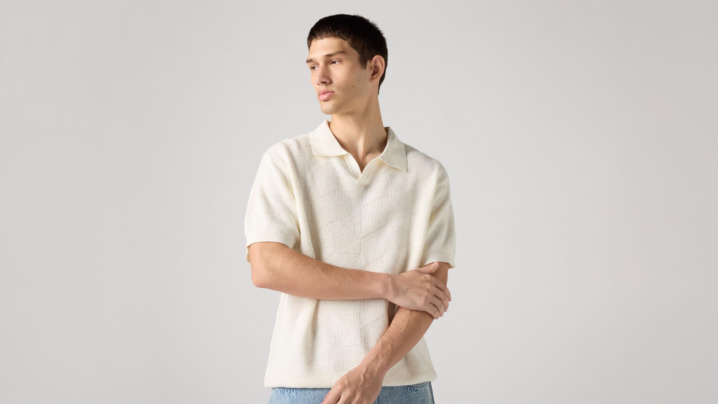 Open Collar Sweater Polo Product Image