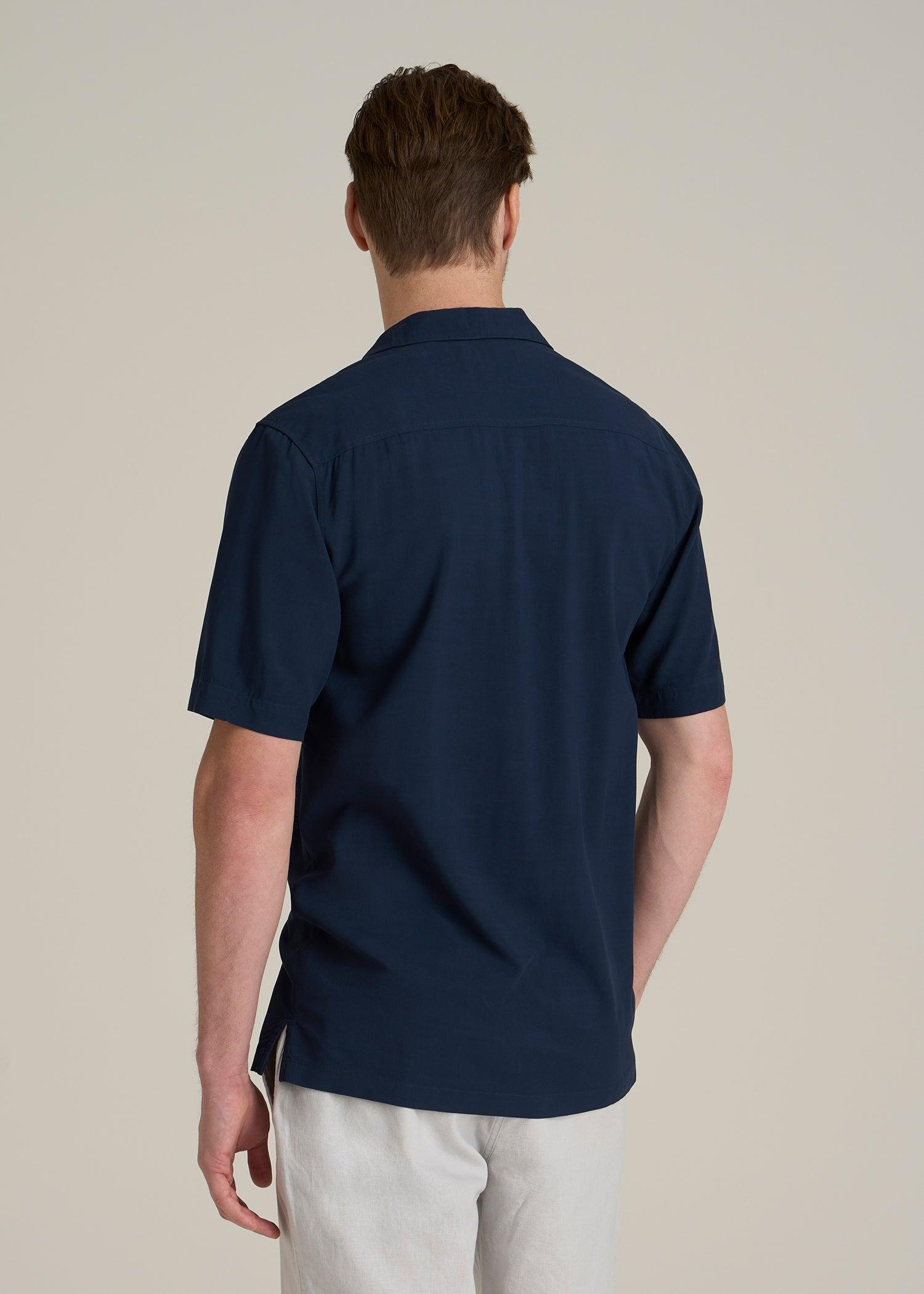 Short Sleeve Resort Shirt for Tall Men in Navy Male Product Image