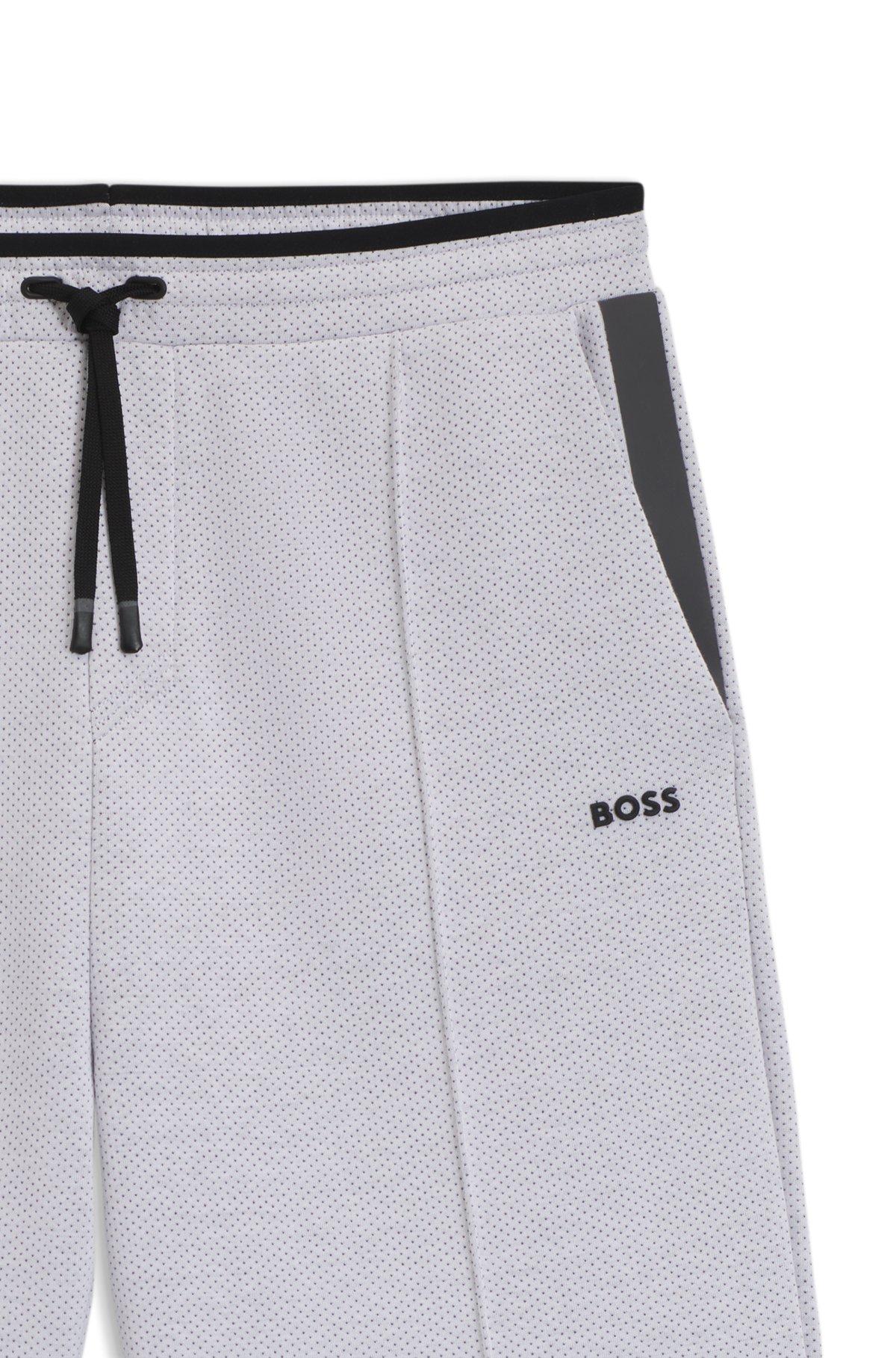 BOSS - Relaxed-fit shorts in quilted jacquard - White Product Image