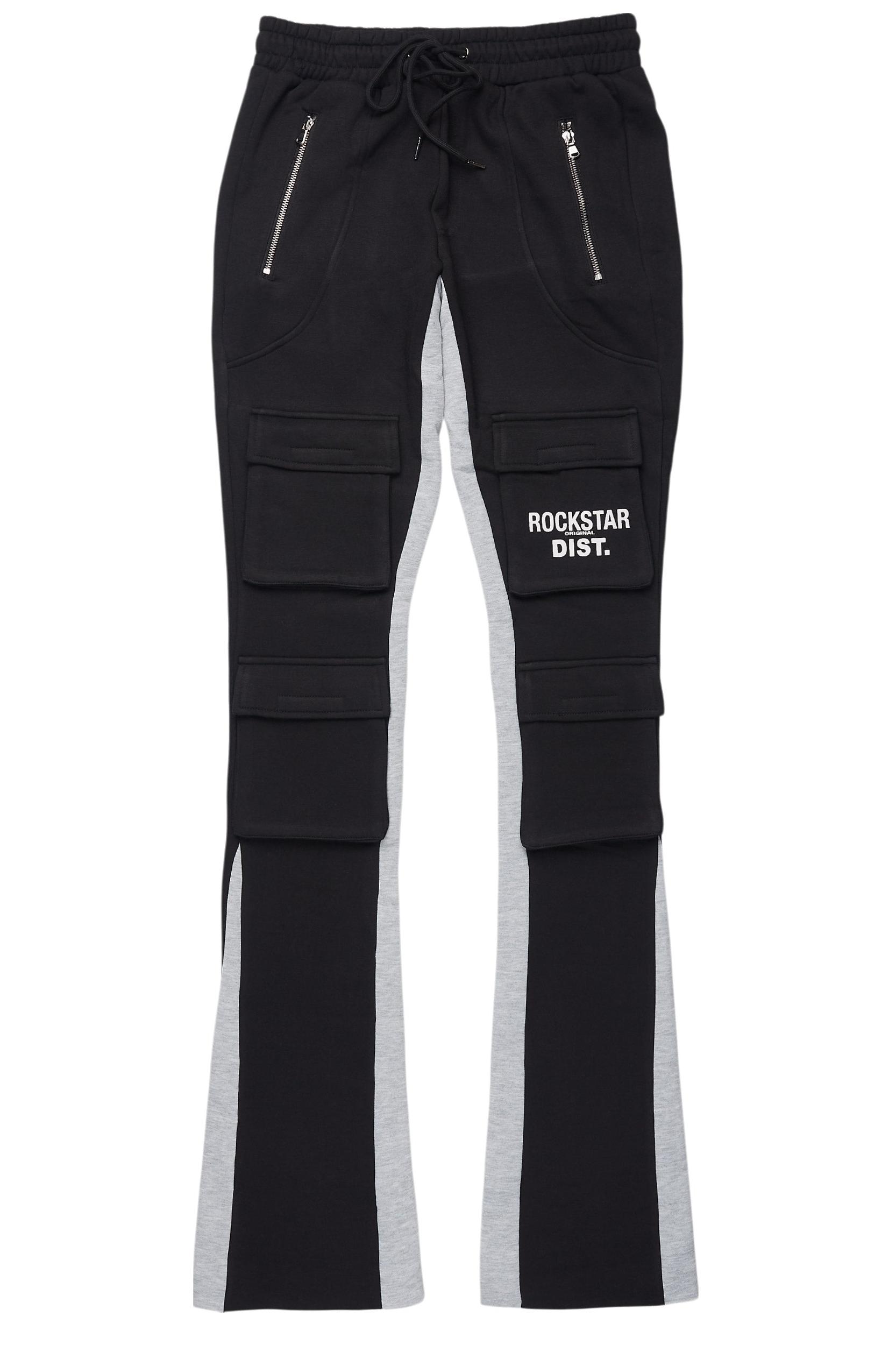 Antoon Black Stacked Flare Track Pant Male Product Image