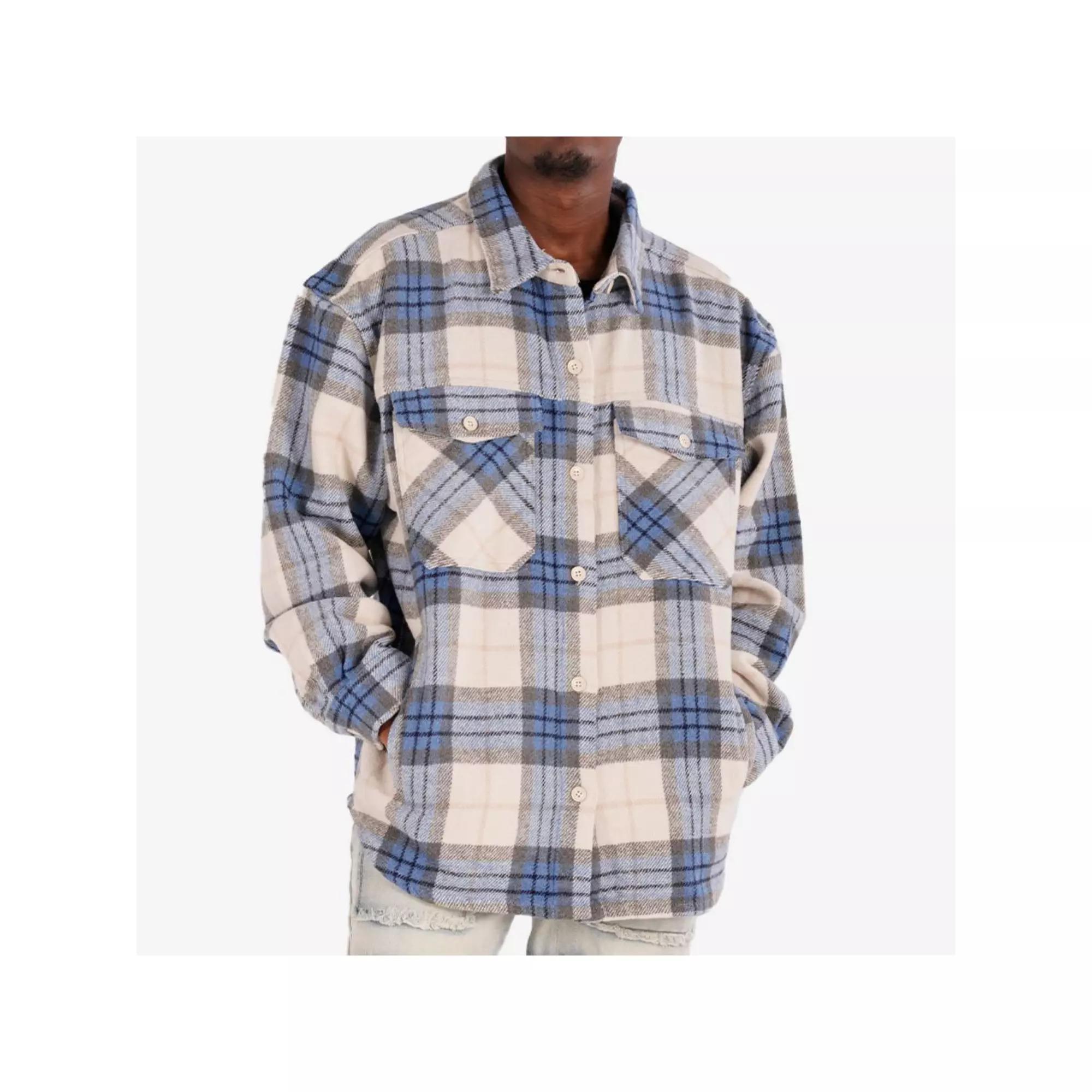 Men's Caliber Denim Co. Lumber Jack Plaid Flannel Shacket, Size: Small, Blue Product Image