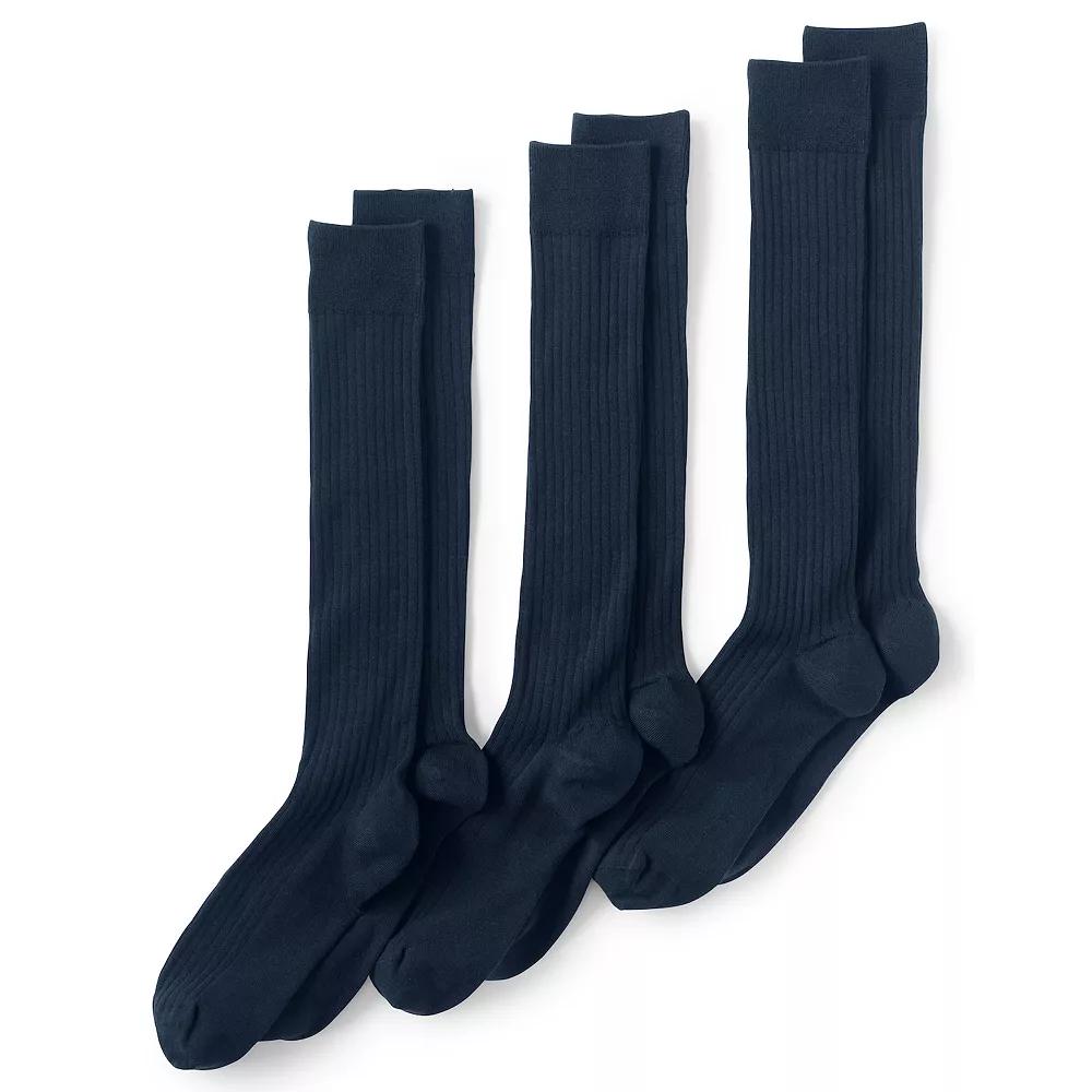 Men's Lands' End Seamless Toe 3-Pack Dress Socks,  Product Image