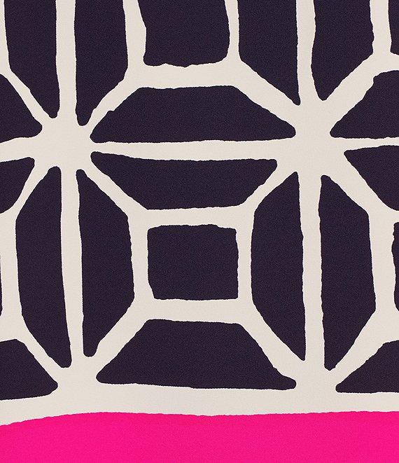 Trina Turk Muria Printed Georgette Round Neck 3/4 Sleeve Top Product Image