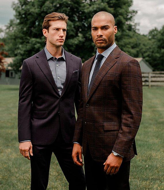Hickey Freeman Modern Fit Flat Front Window Pattern 2-Piece Suit Product Image