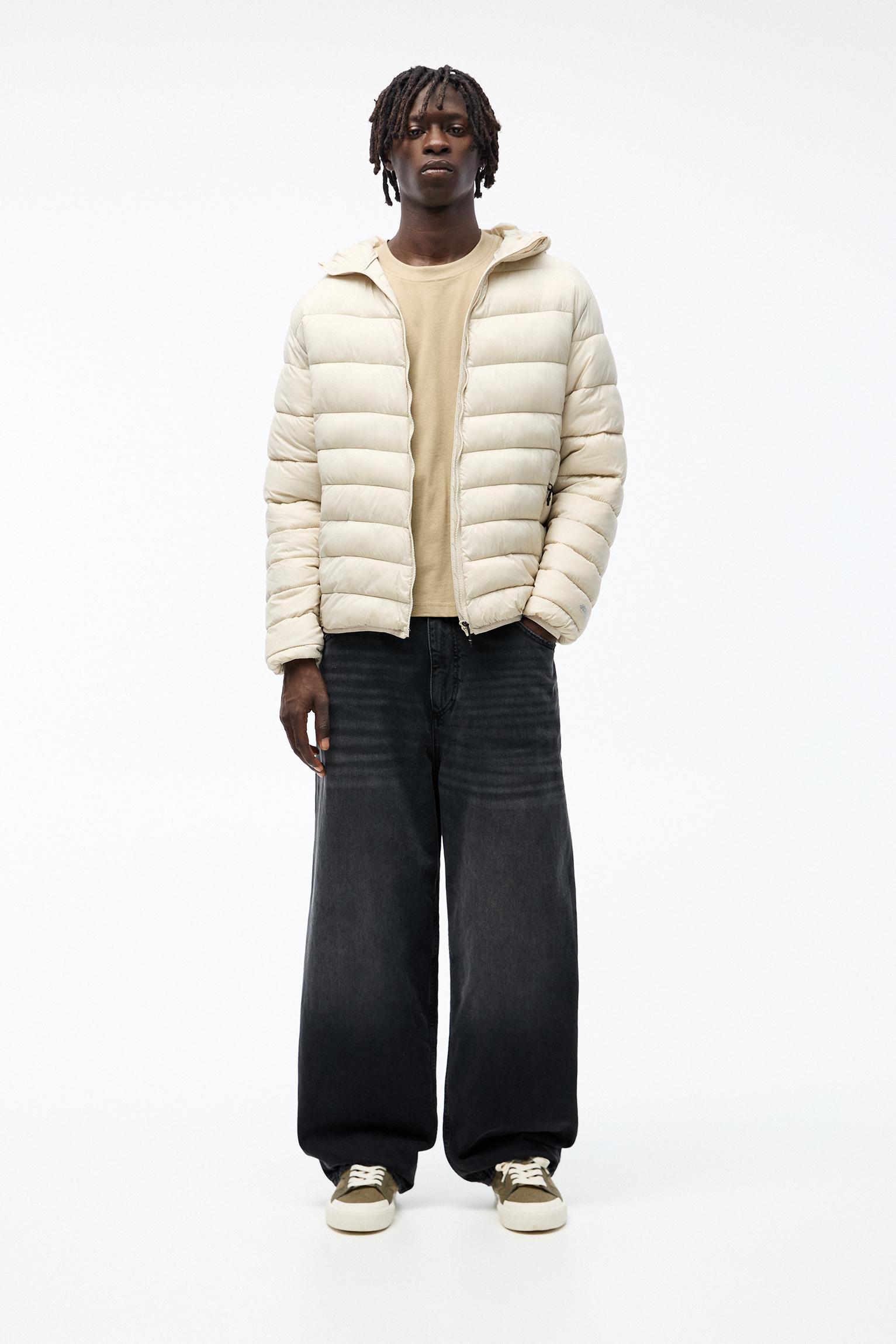 Lightweight puffer jacket with hood Product Image