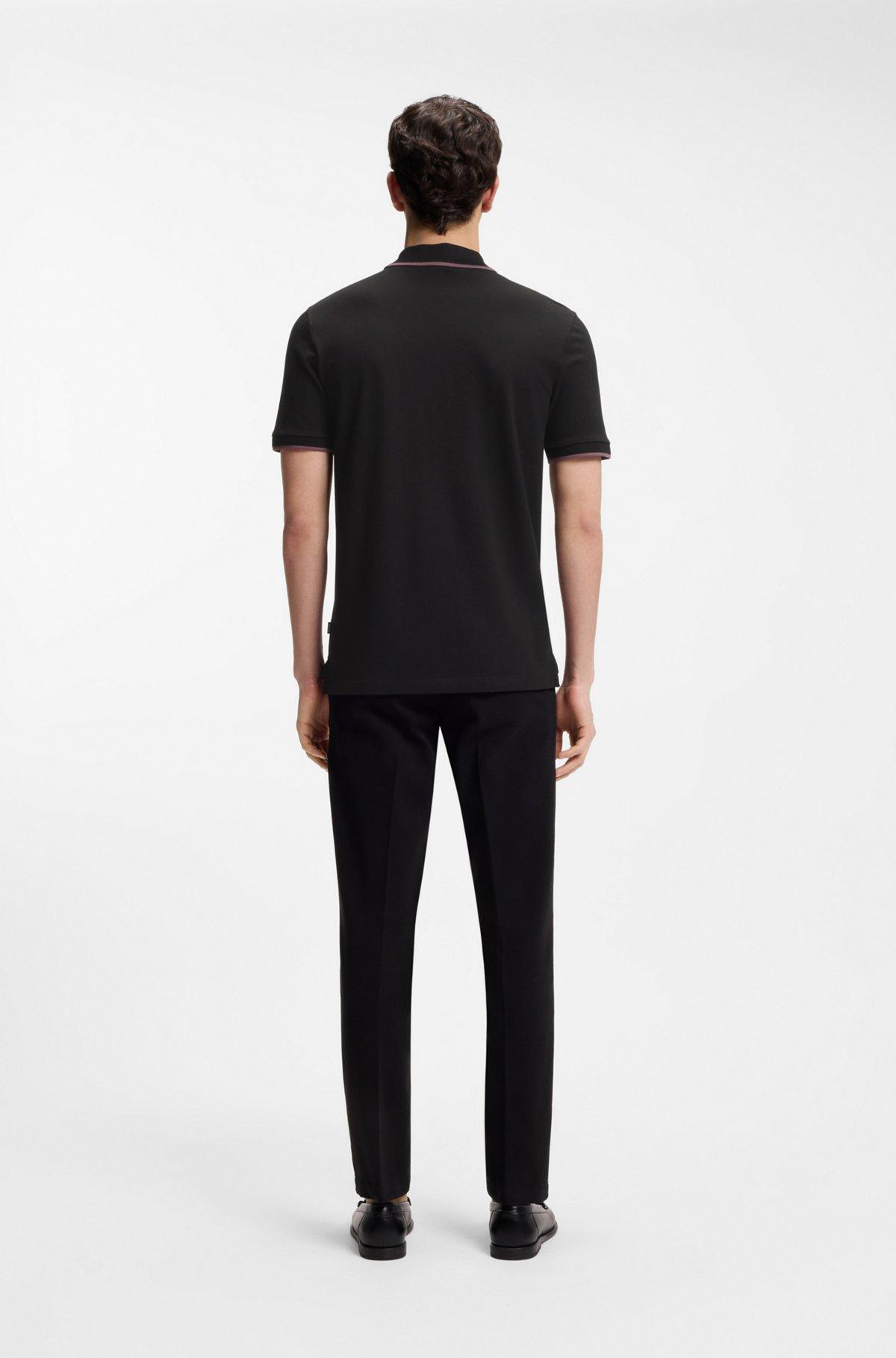 Cotton-piqué polo shirt with contrast tipping Product Image