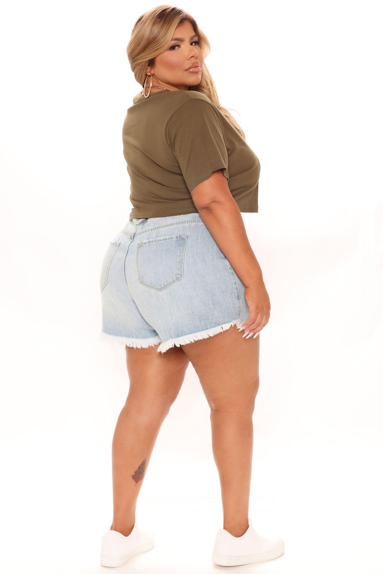 Elisa Relaxed Crop Tee - Olive Product Image