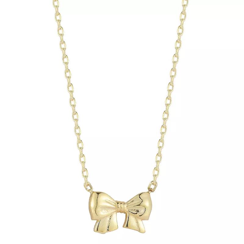 Sunkissed Sterling Bow Necklace, Women's, Size: 18", Silver Tone Product Image