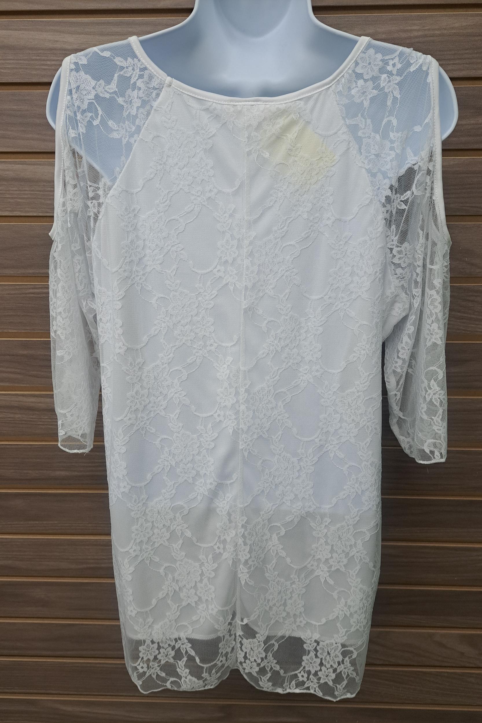 Lace cold shoulder pull over inside bodice cover Product Image