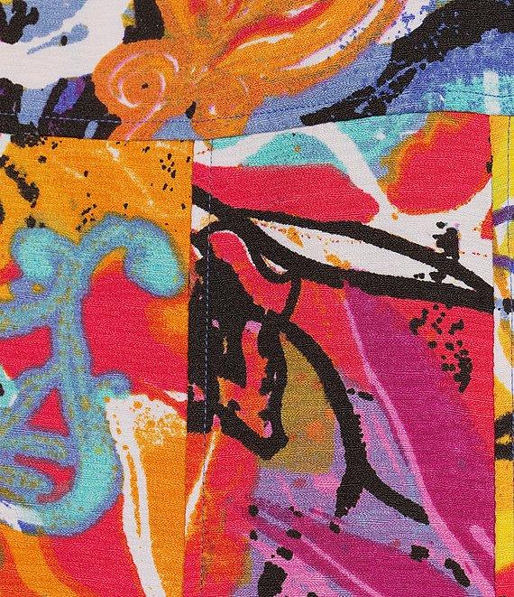 Ali Miles Abstract Floral Wire Collar 3/4 Sleeve Button Front Jacket Product Image