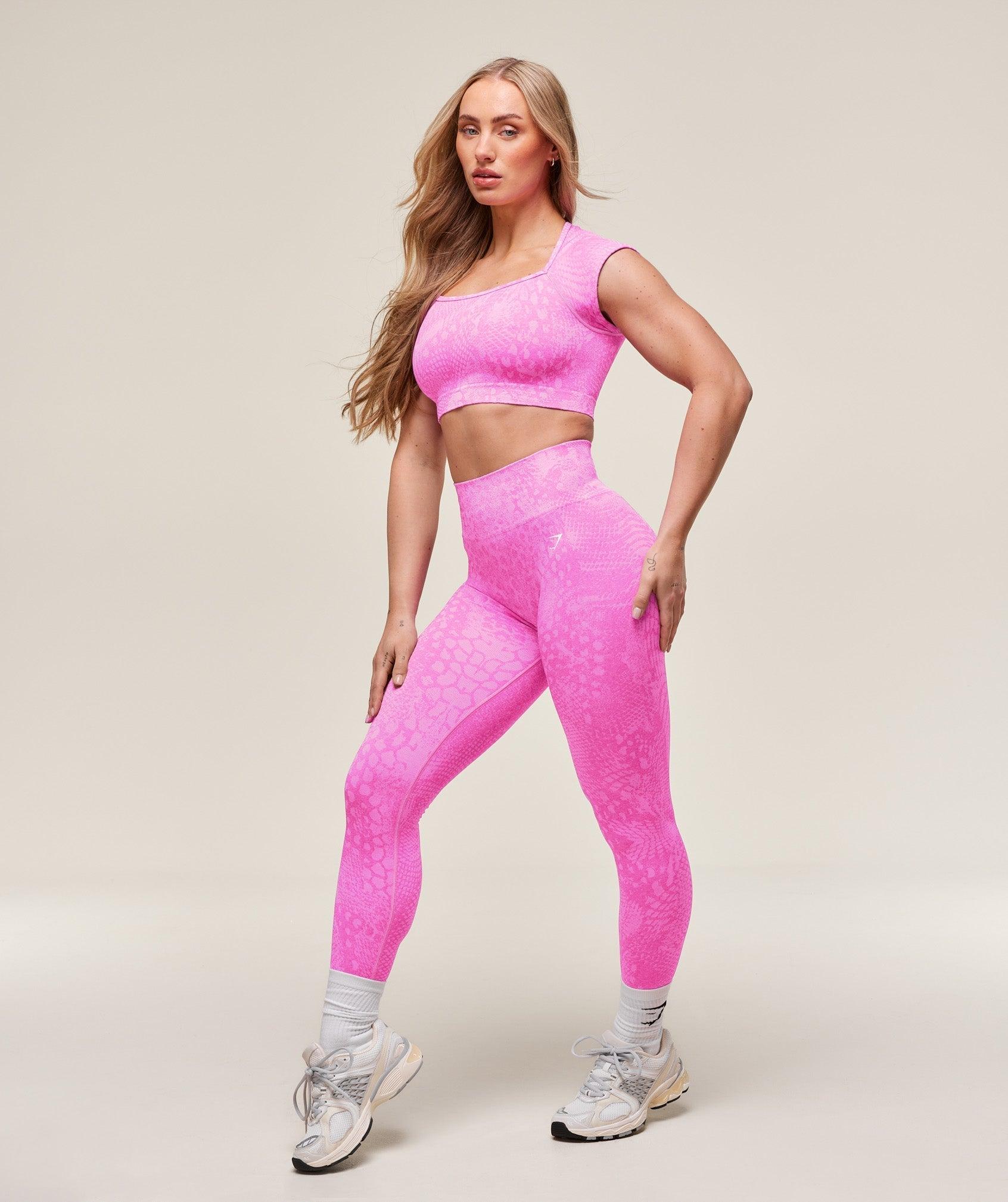 Gymshark Adapt Animal X Whitney Seamless Crop Top - Sour Pink/Vibrant Pink Female Product Image