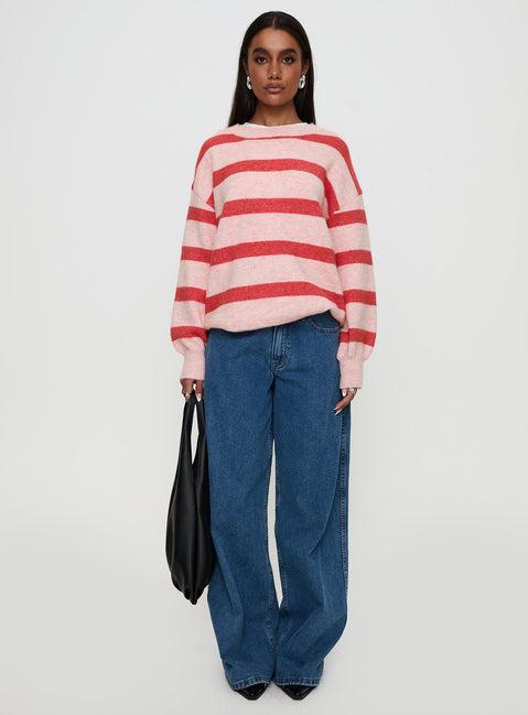 Ryanna Sweater Pink / Red Stripe Product Image