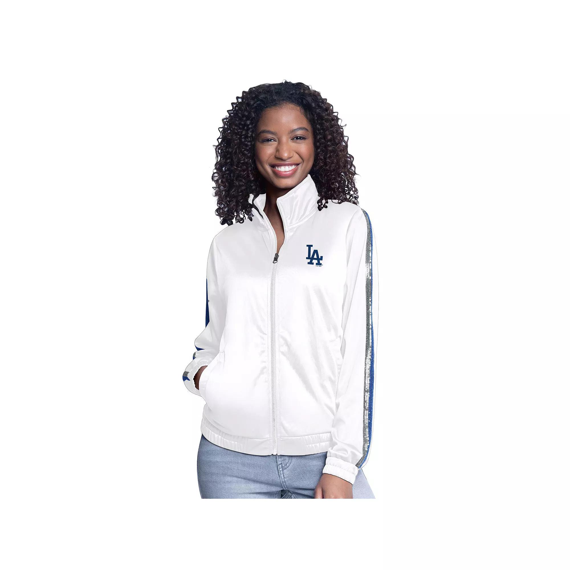 Women's G-III Sports by Carl Banks  White Los Angeles Dodgers Gear II Full-Zip Track Jacket, Size: Large Product Image