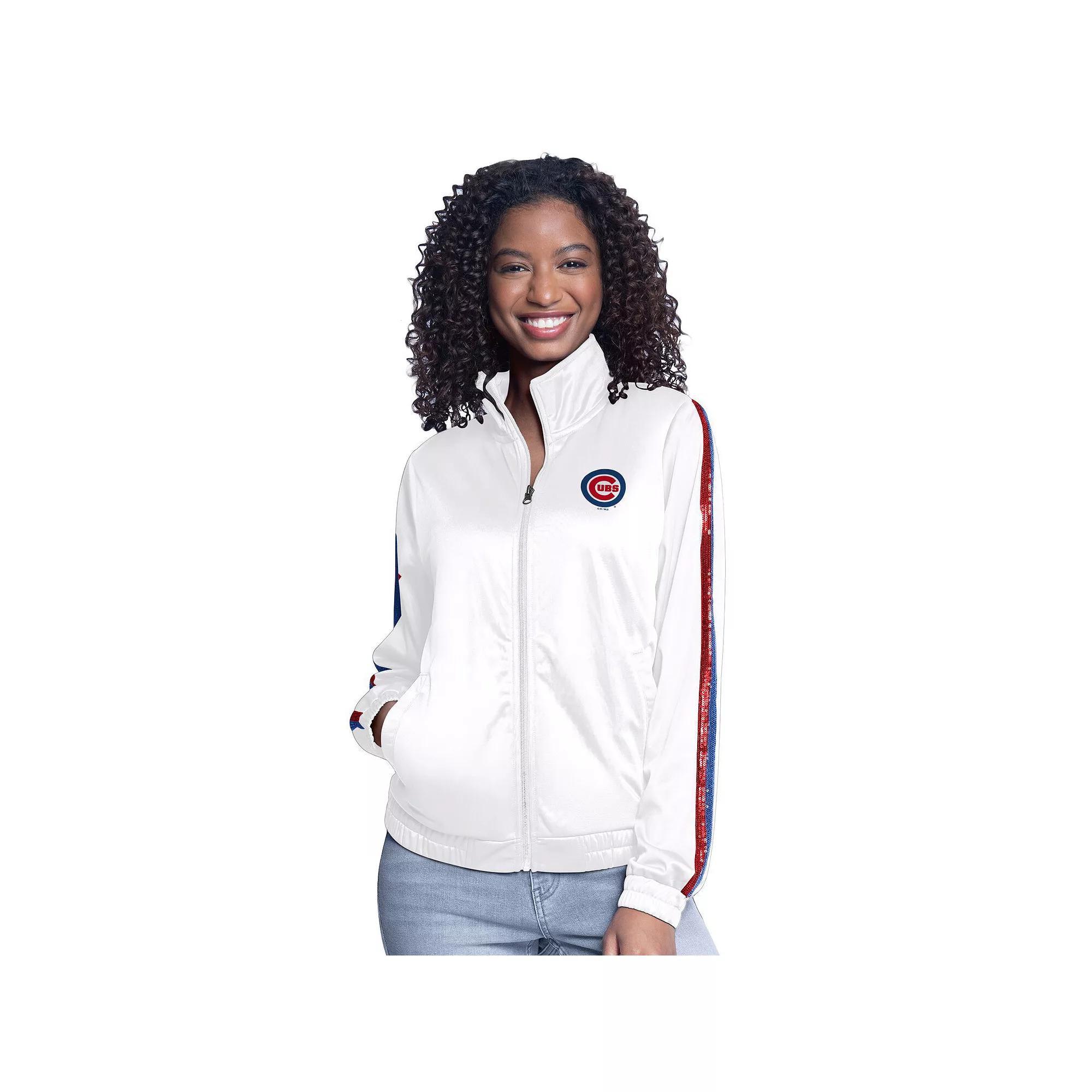 Women's G-III Sports by Carl Banks White Chicago Cubs Gear II Full-Zip Track Jacket,  Product Image