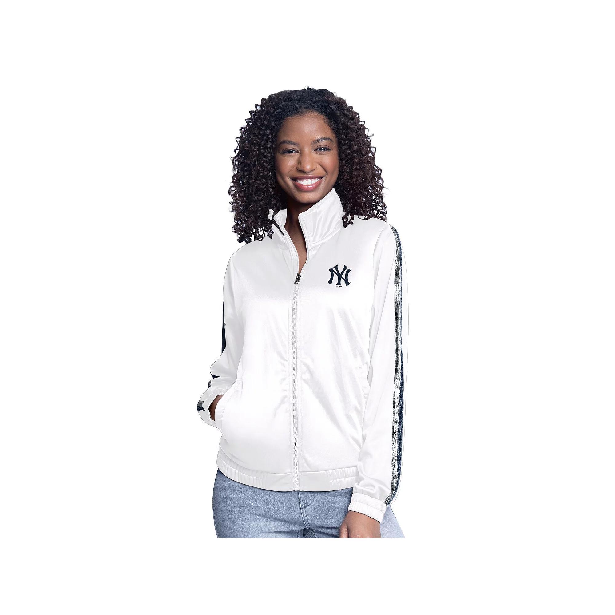 Women's G-III Sports by Carl Banks White New York Yankees Gear II Full-Zip Track Jacket,  Product Image