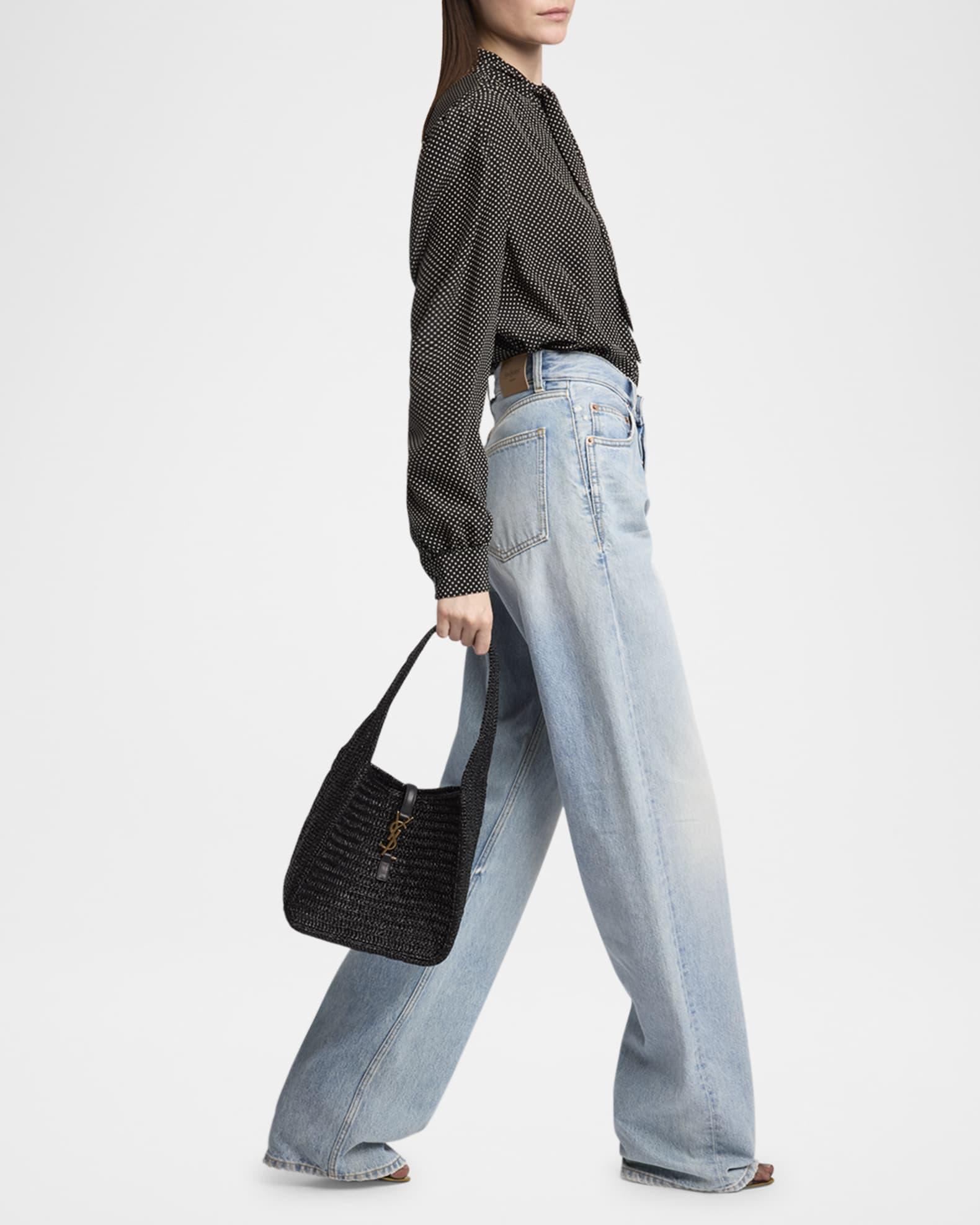 Le 5 A 7 Small YSL Hobo Bag in Raffia  Product Image