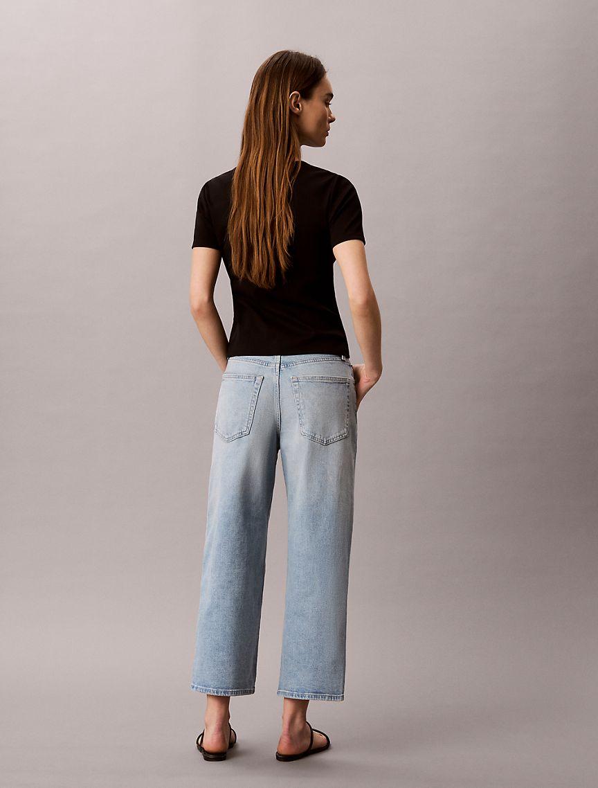 Cropped Wide Leg Jeans Product Image