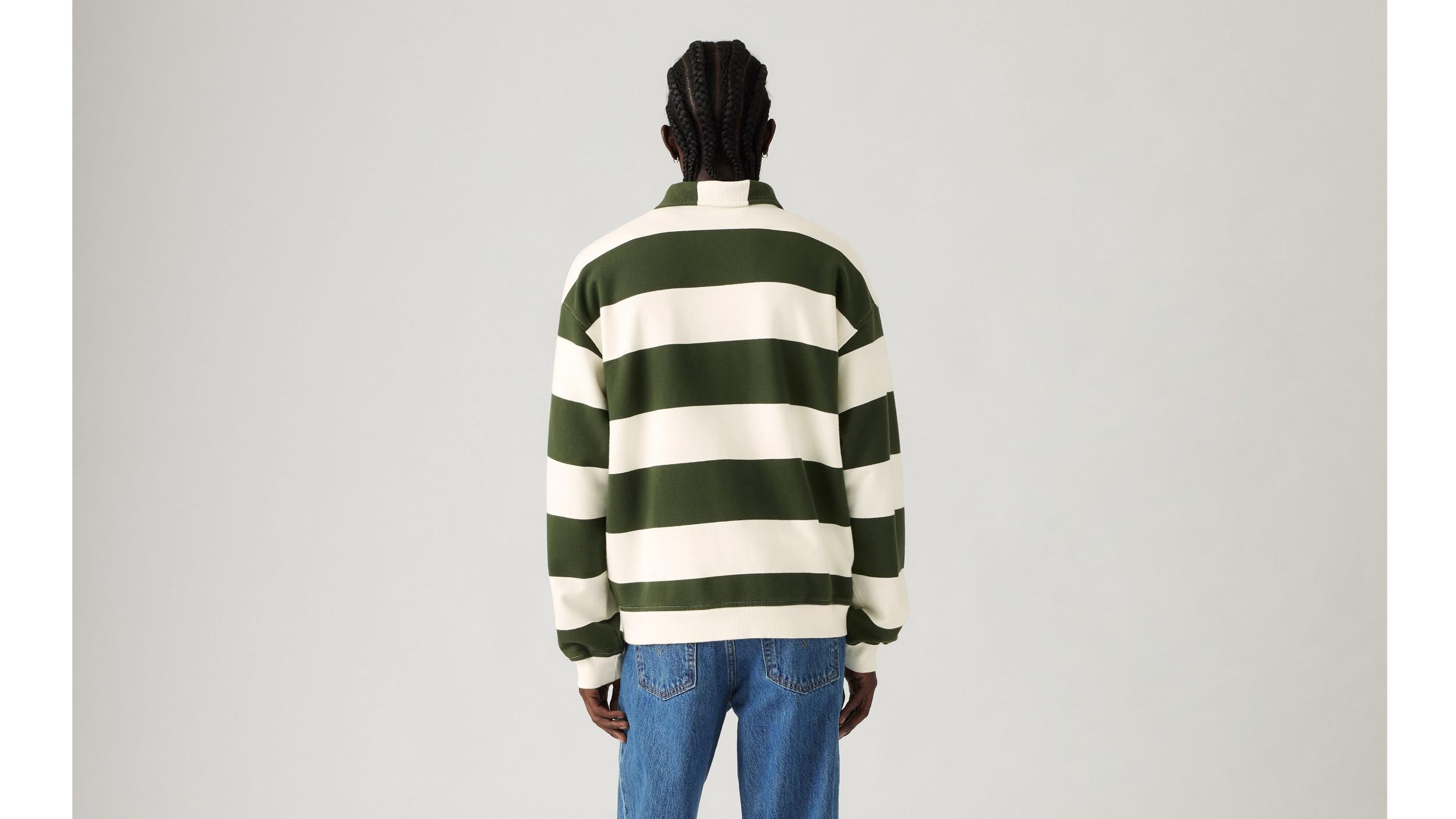 Quarter Zip Collar Crewneck Sweatshirt Product Image