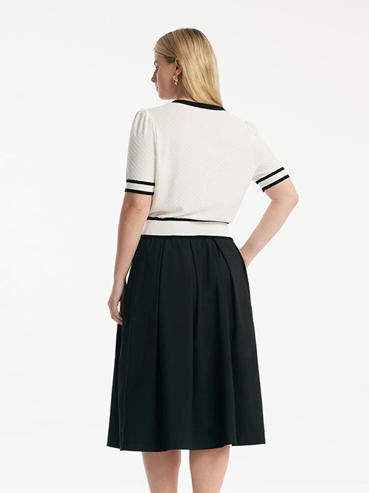 Classic Jacquard Knit Top And Half Women Skirt Two-Piece Set Product Image