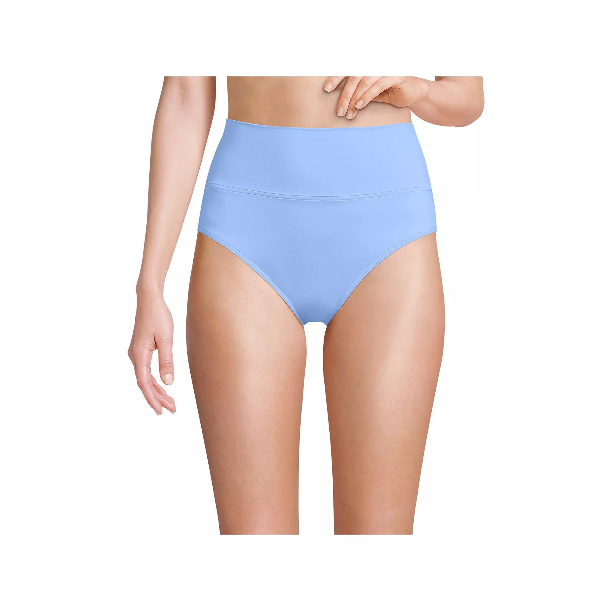 Women's Lands' End Chlorine Resistant Fold Over High Waisted Bikini Bottoms,  Product Image