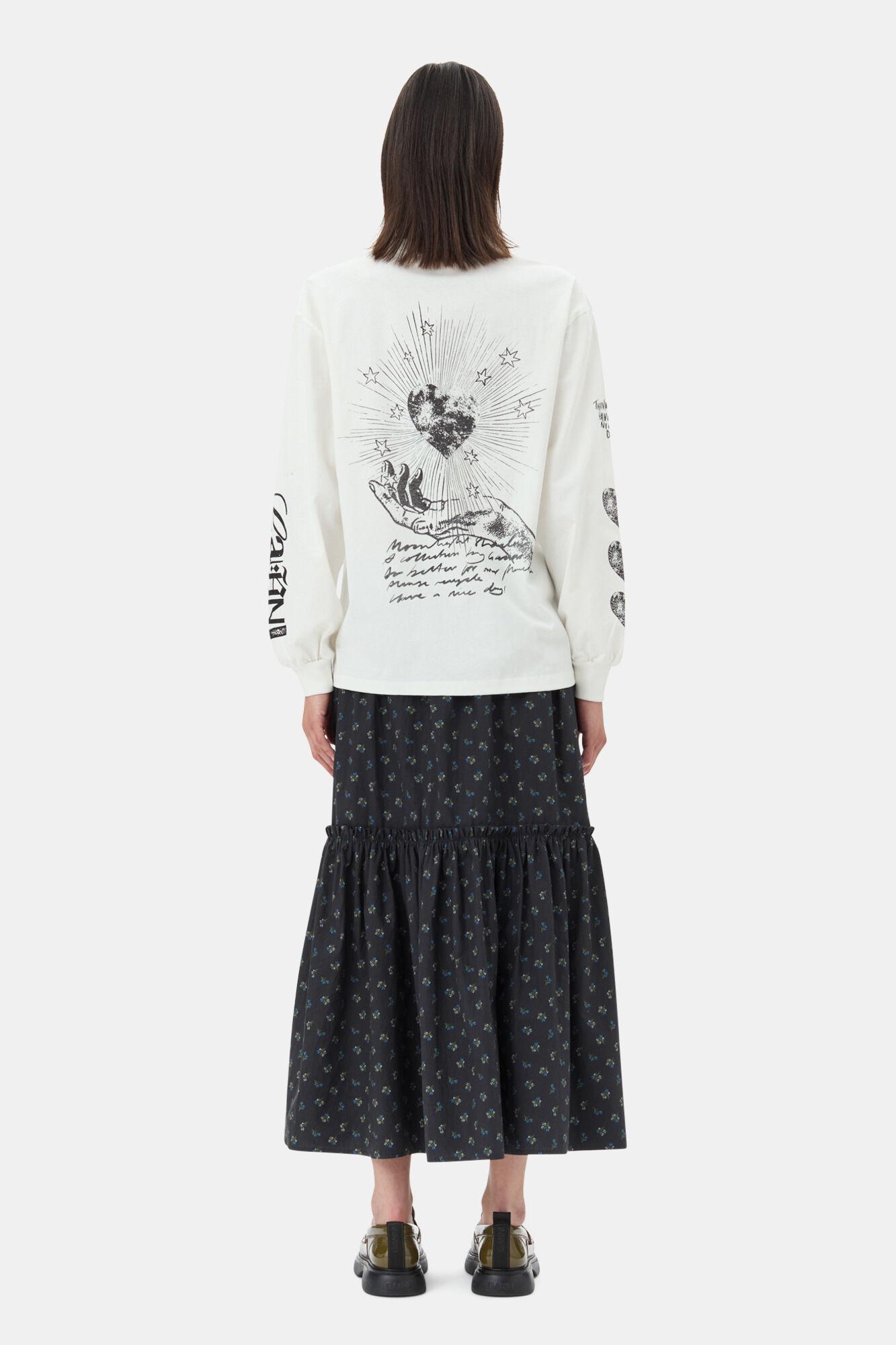 Black Floral Printed Maxi Skirt Product Image