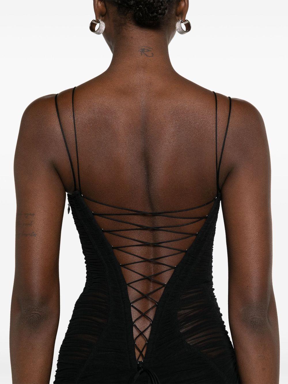 mesh fitted midi dress Product Image