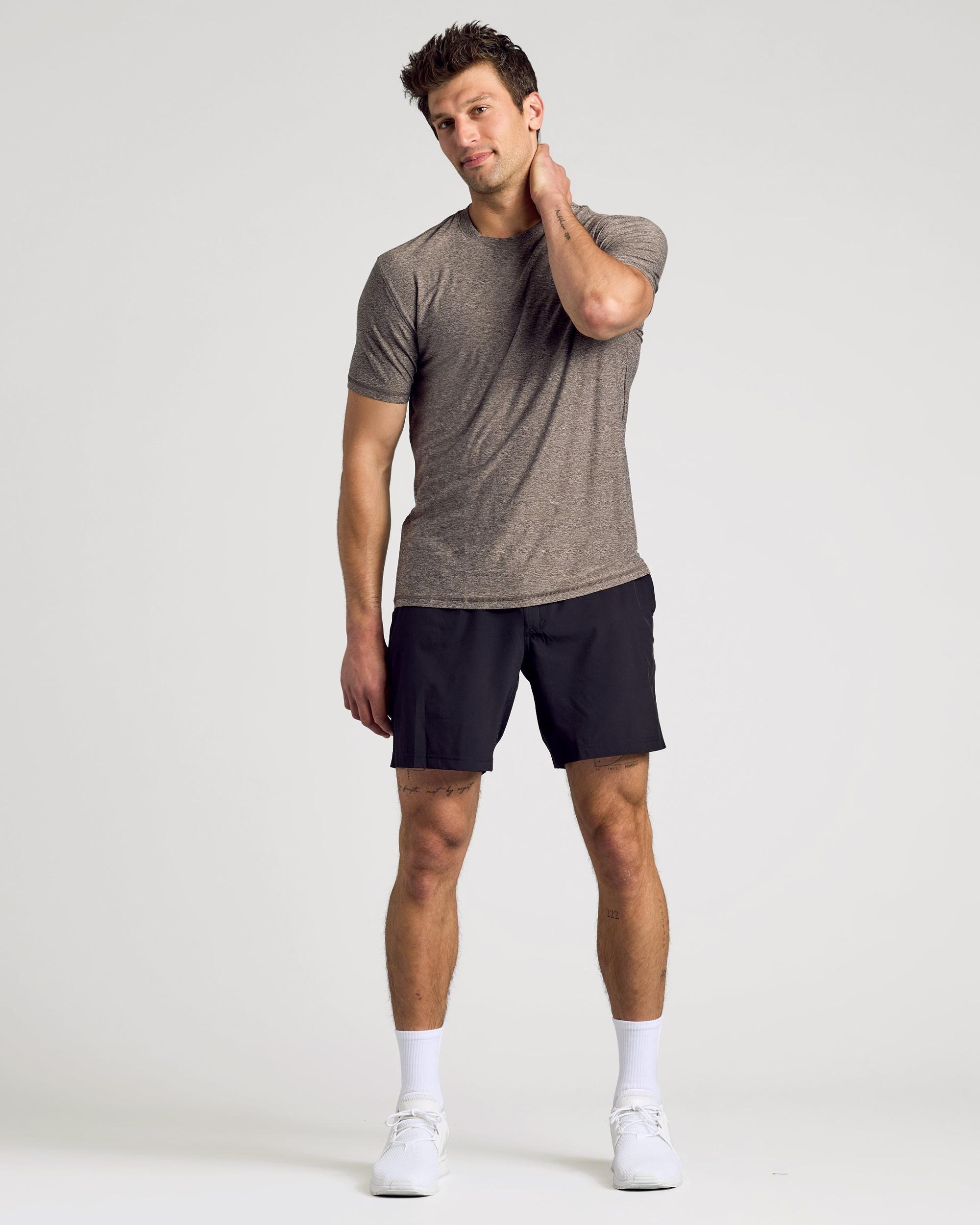 Heather Cocoa Active Crew Neck Tee Product Image