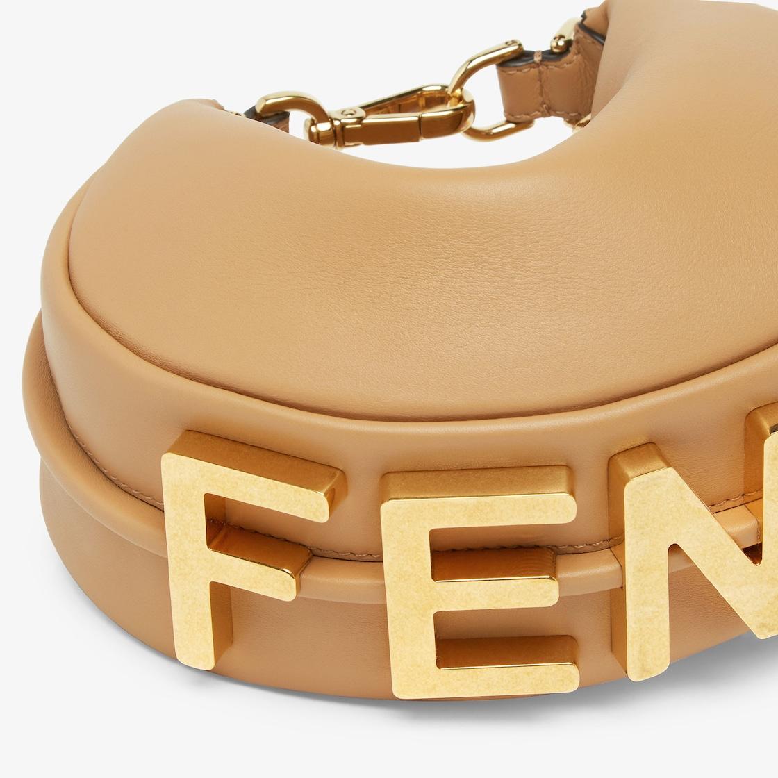 Fendigraphy MiniBeige leather mini-bag Product Image