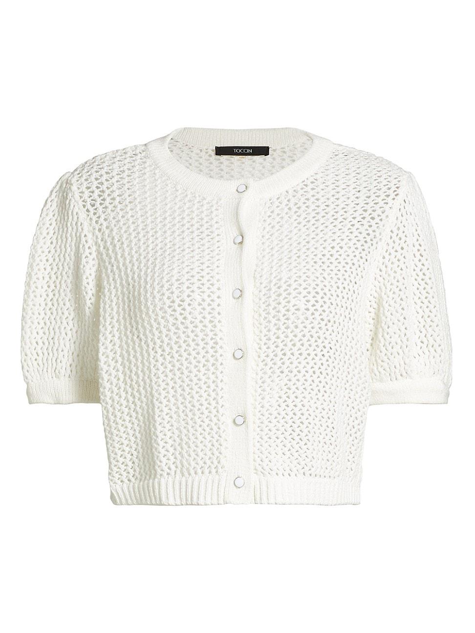Womens Samantha Crocheted Cotton Cardigan Product Image