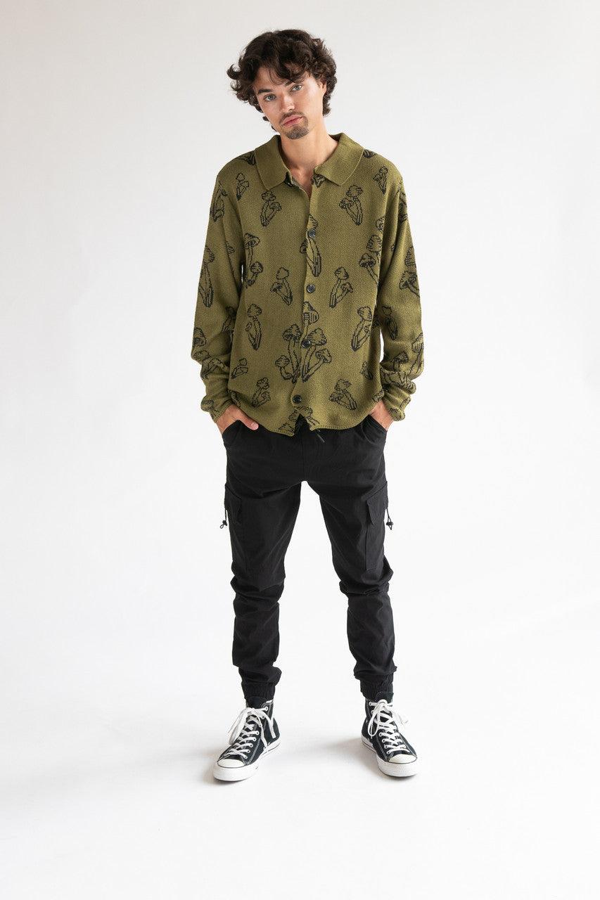 Black Twill Cargo Joggers Product Image