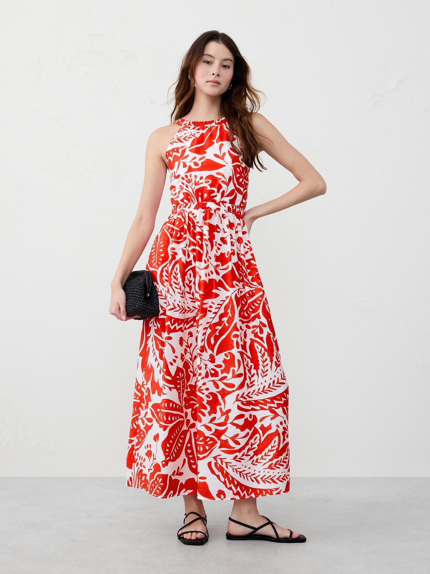 Halter-Neck Midi Dress Product Image