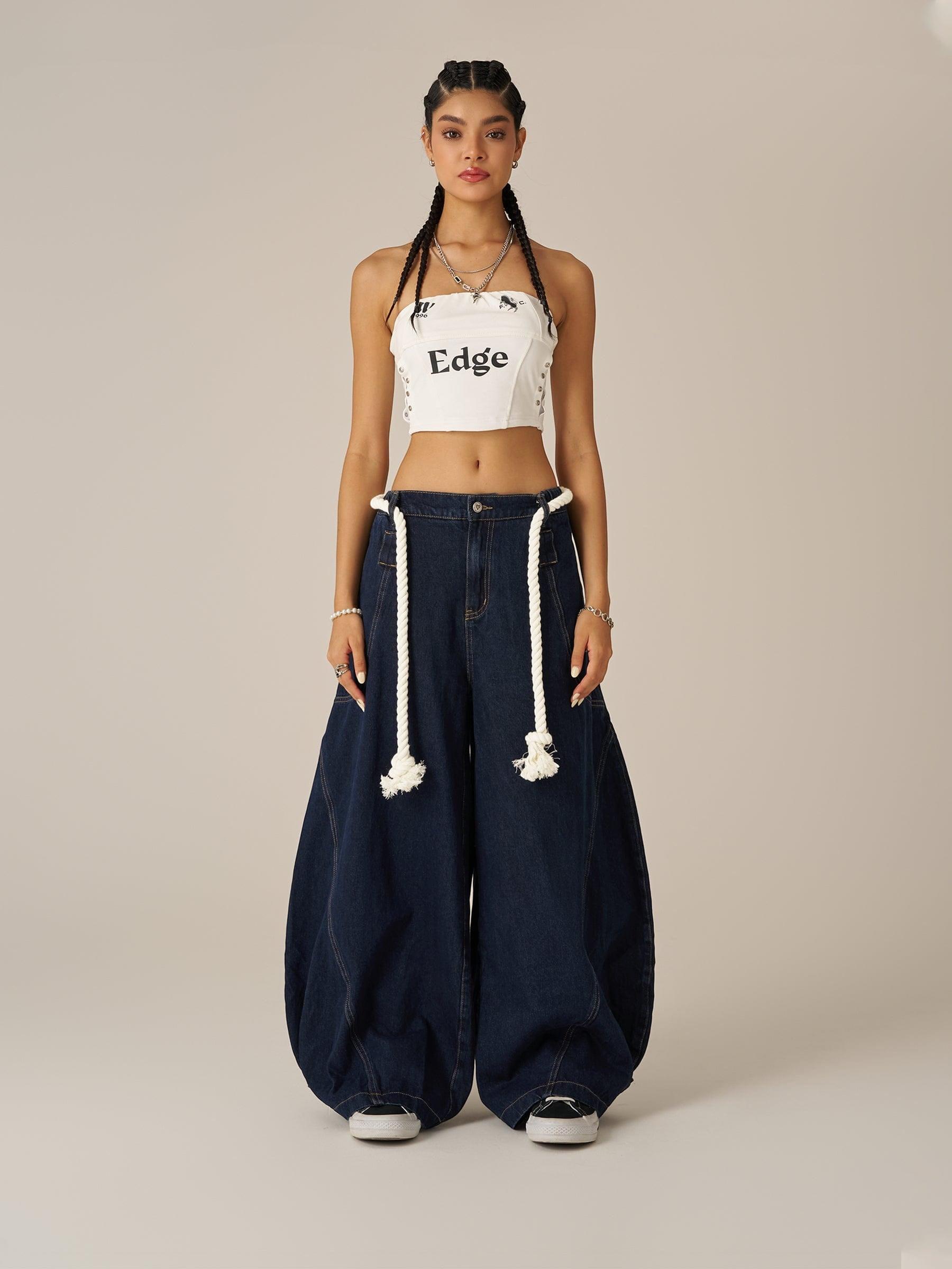 Aelfric Eden Drawstring Waist Super Baggy Jeans Product Image