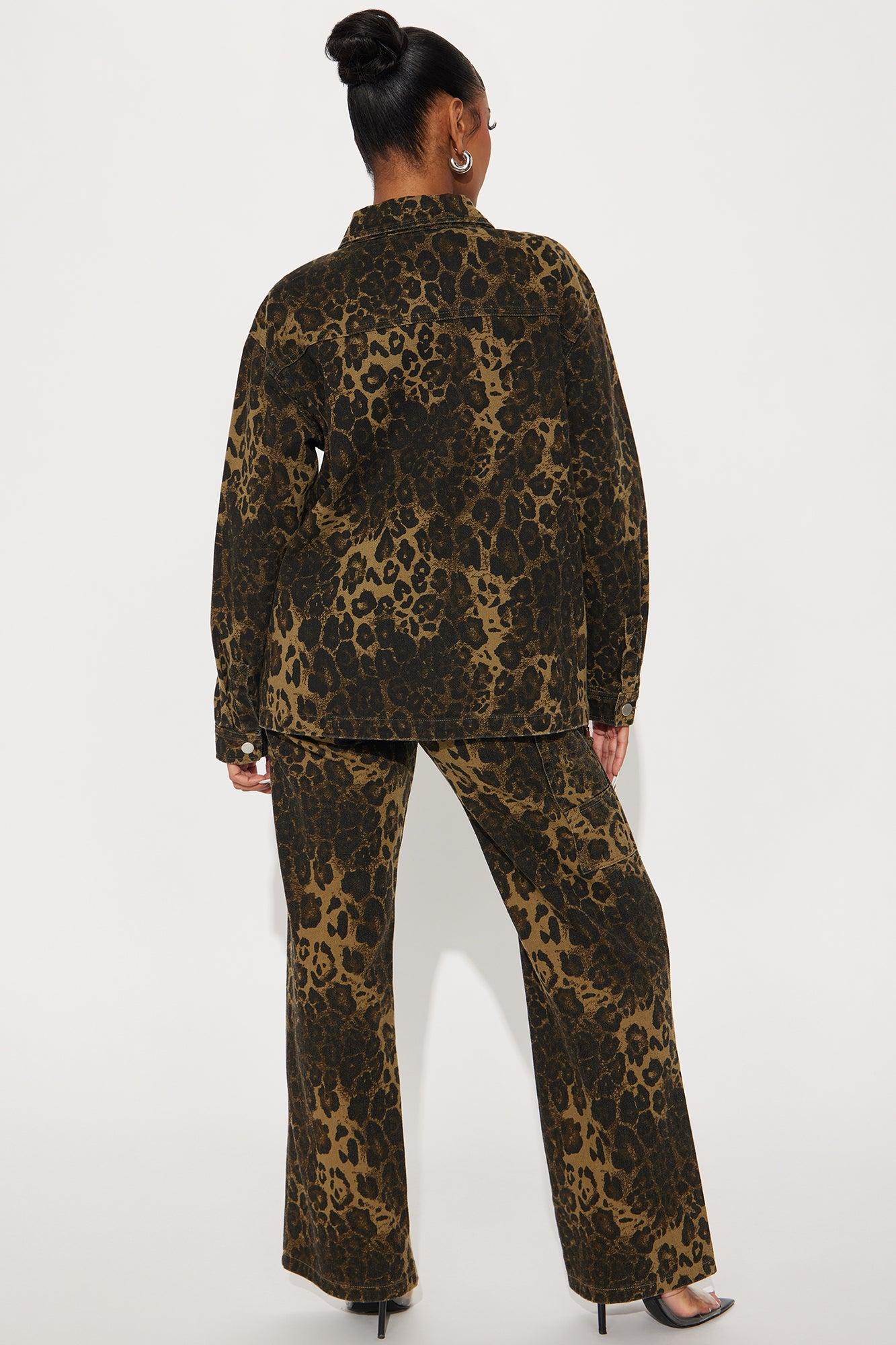 Running Wild Leopard Pant Set - Brown Combo Product Image