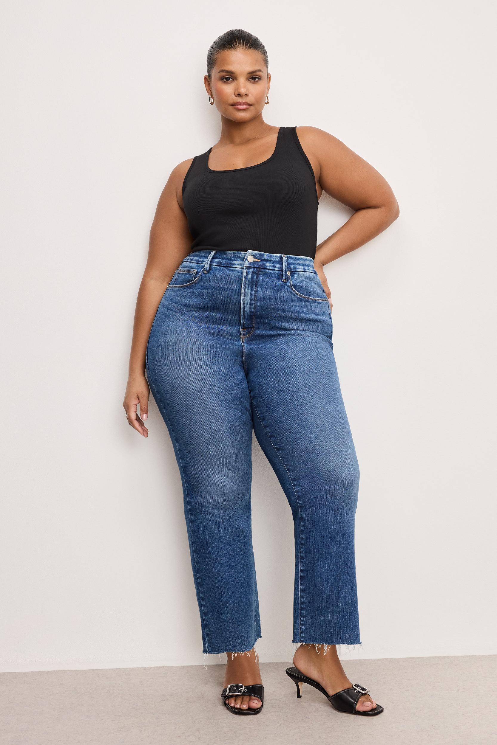 SOFT TECH GOOD LEGS CROPPED MINI BOOT JEANS | INDIGO818 Product Image