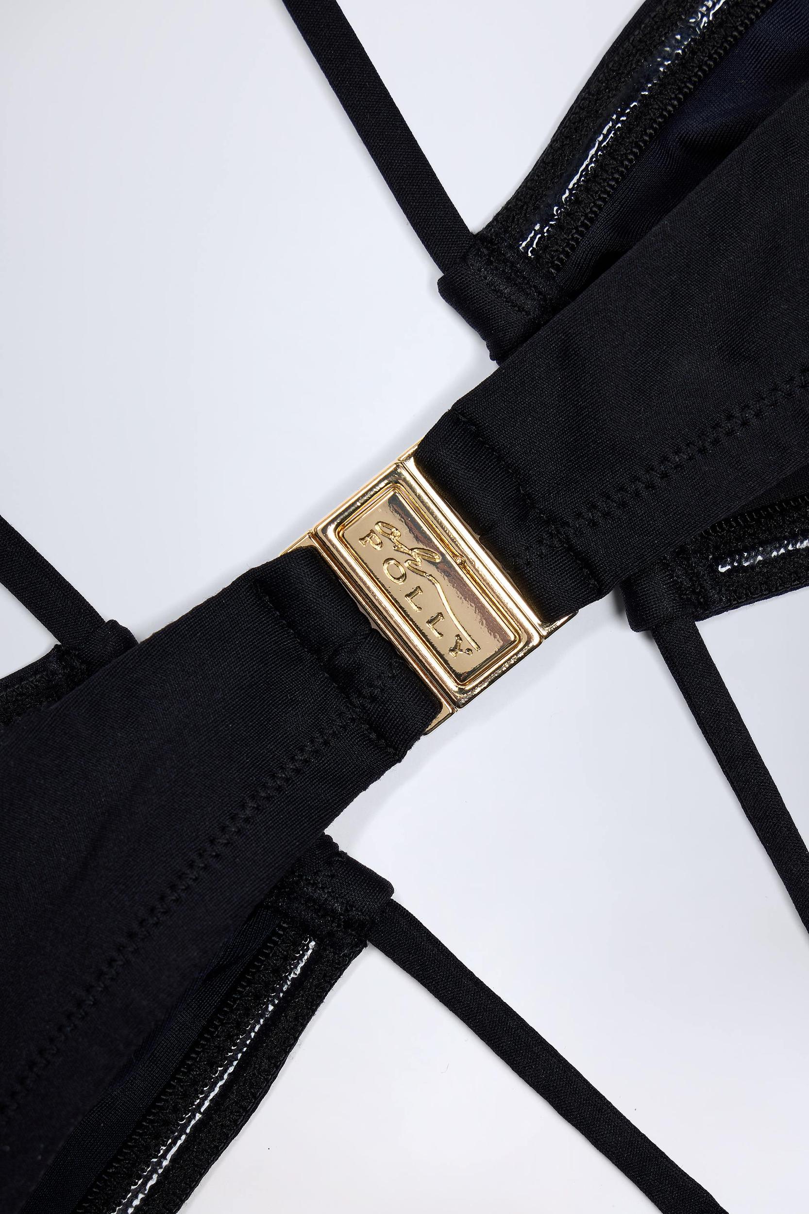 Cut-Out Halterneck Swimsuit in Black Female Product Image