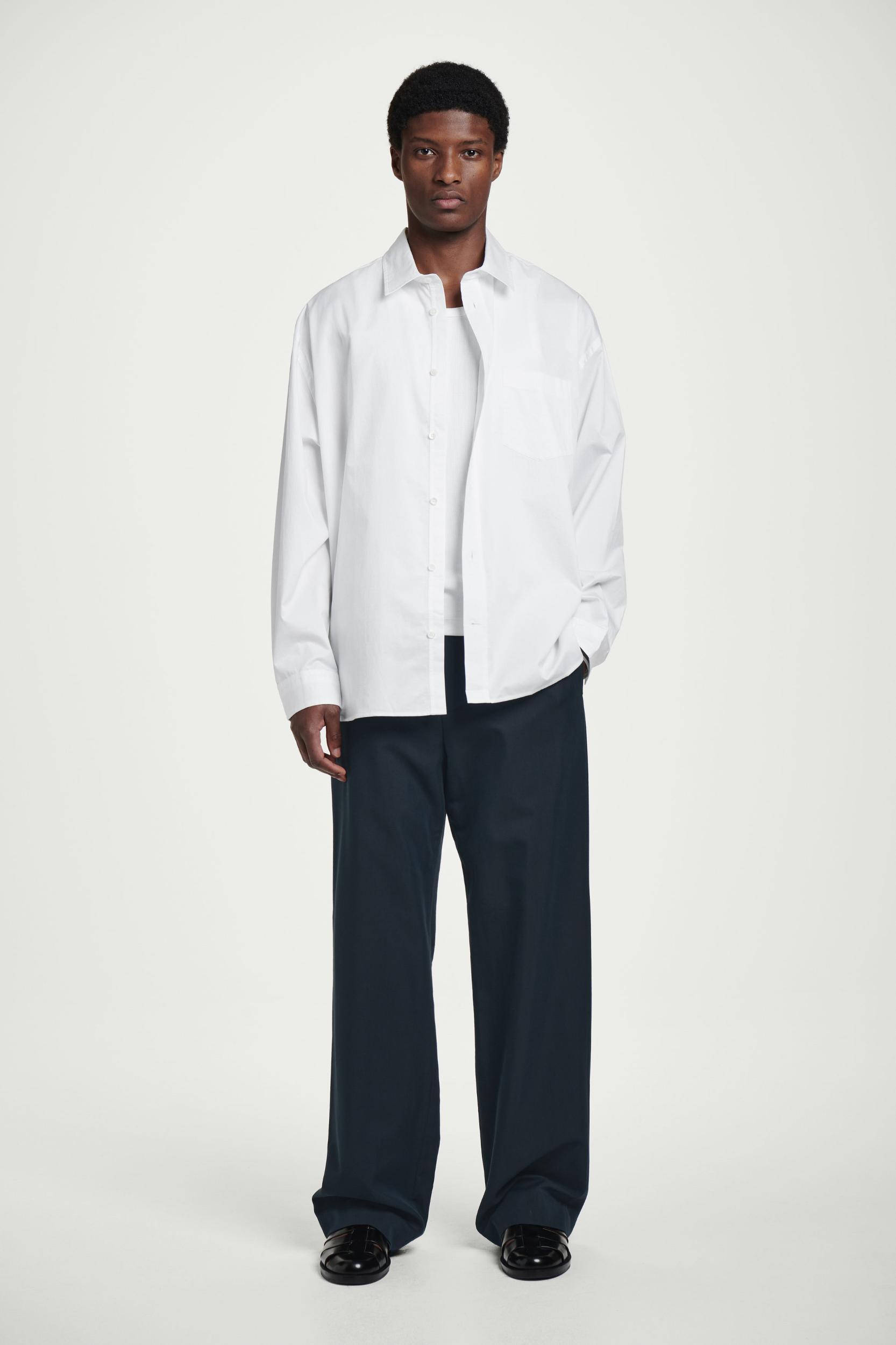WIDE OVERSIZED COTTON OXFORD SHIRT Product Image