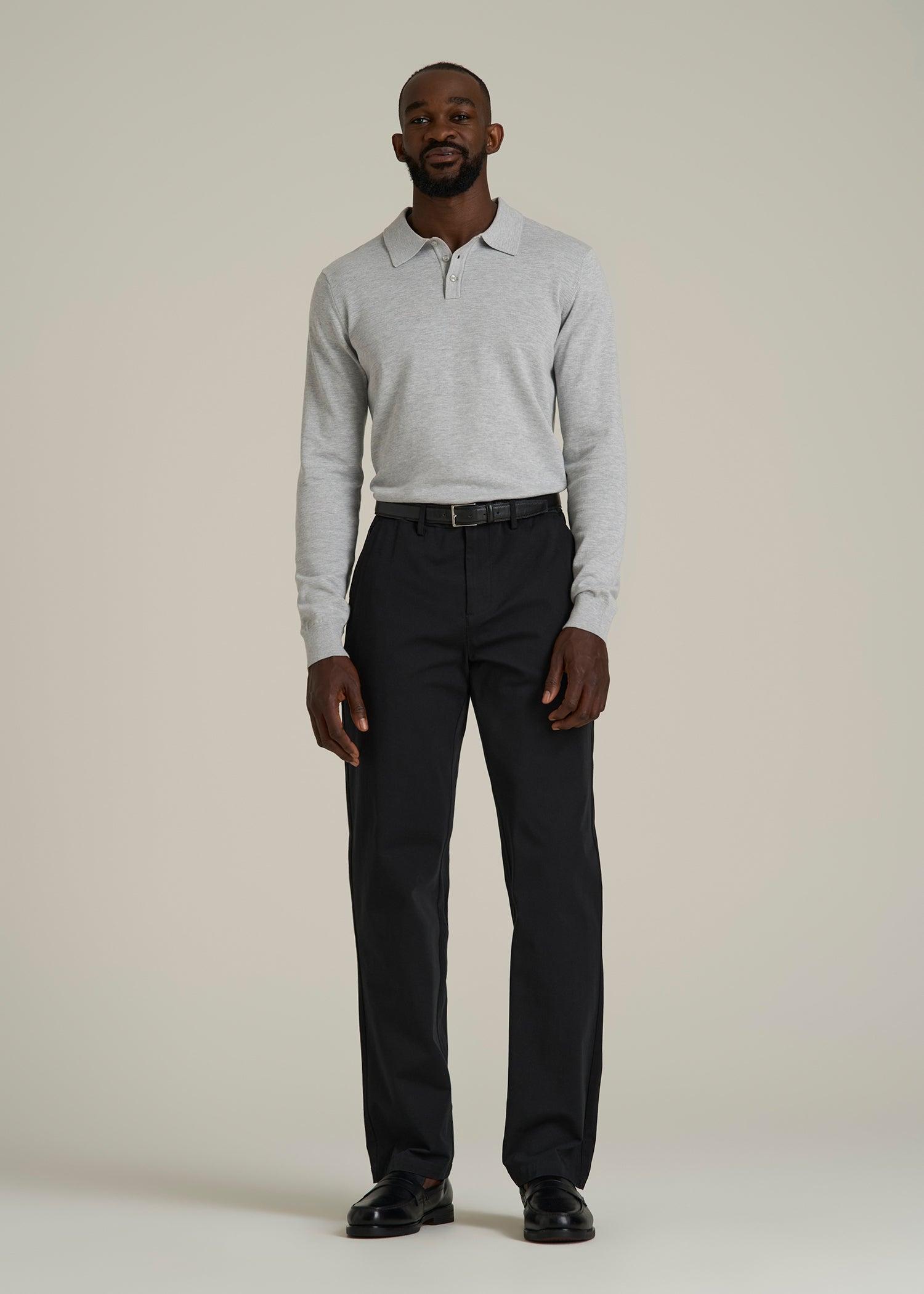 4 Way Stretch Commuter RELAXED Chino Pants for Tall Men in Black Male Product Image