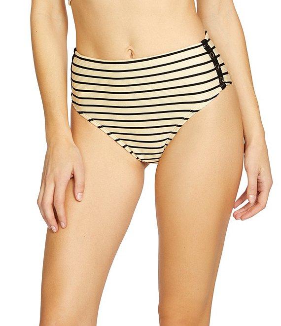 ROBIN PICCONE Parker Stripe High Waist Swim Bottom Product Image