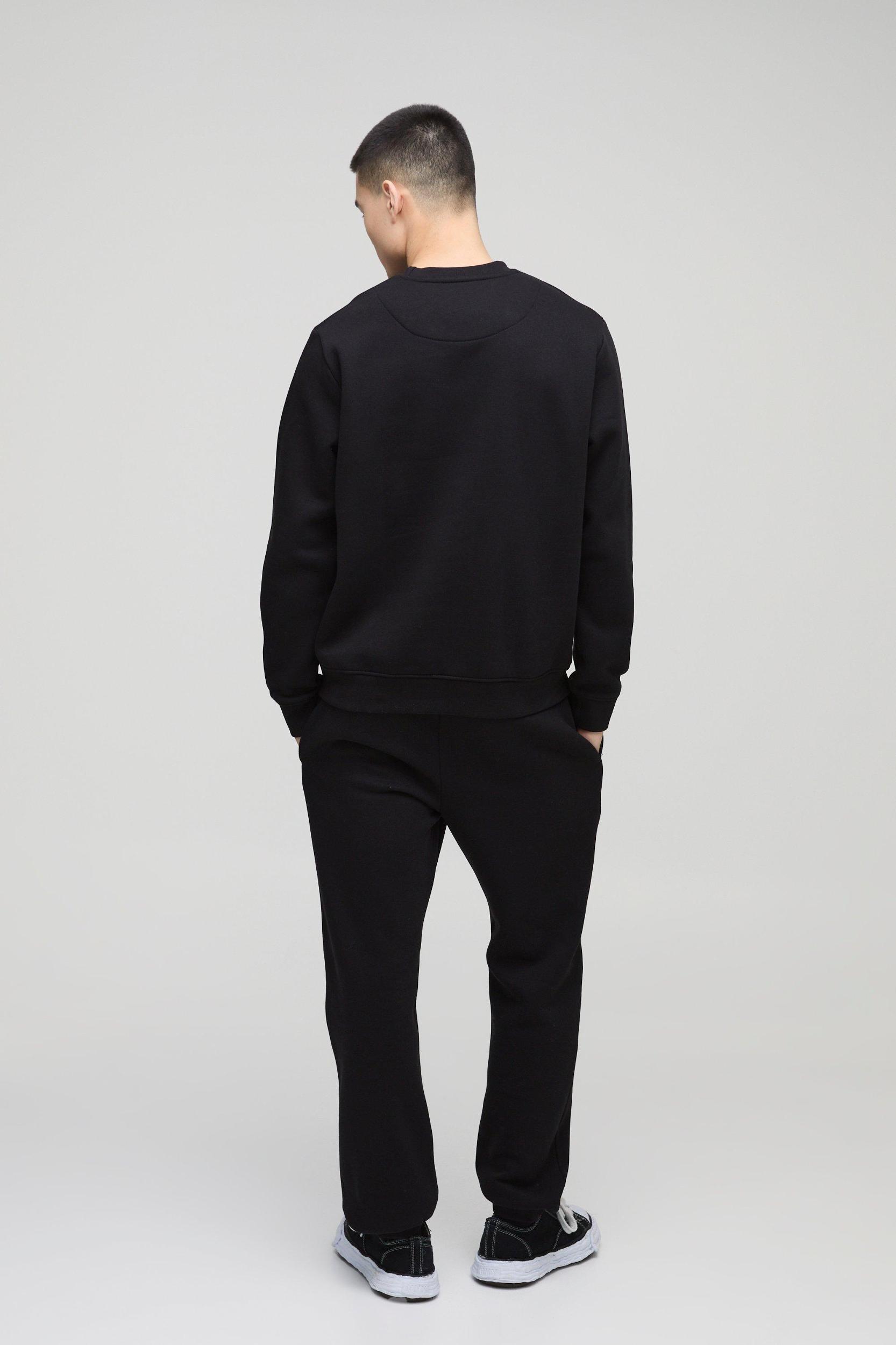 330GSM BM Signature Regular Fit Crew Neck Sweatshirt | boohooMAN USA Product Image