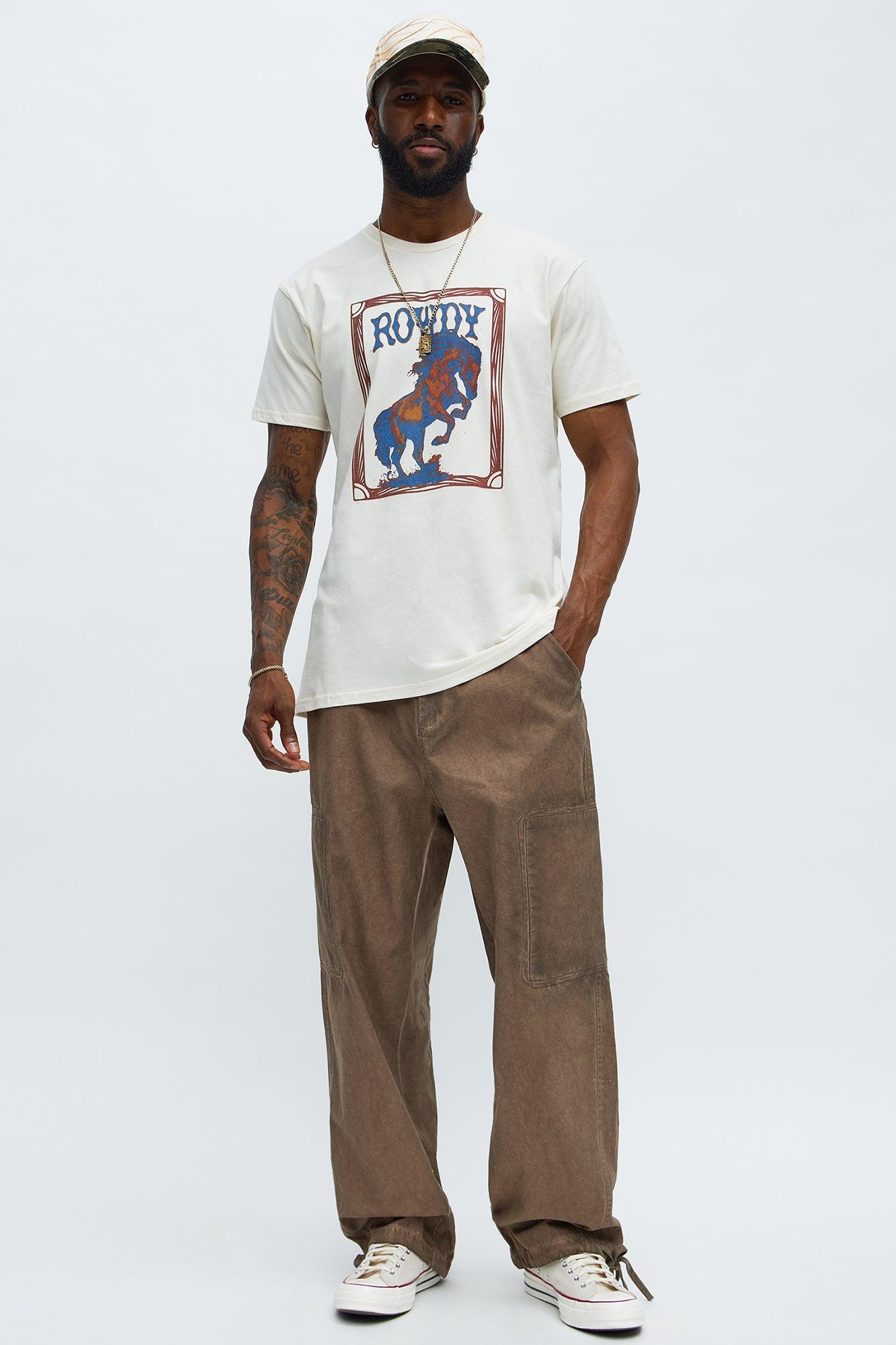Baggy Got A Mission Dirty Distressing Pants - Brown Male Product Image