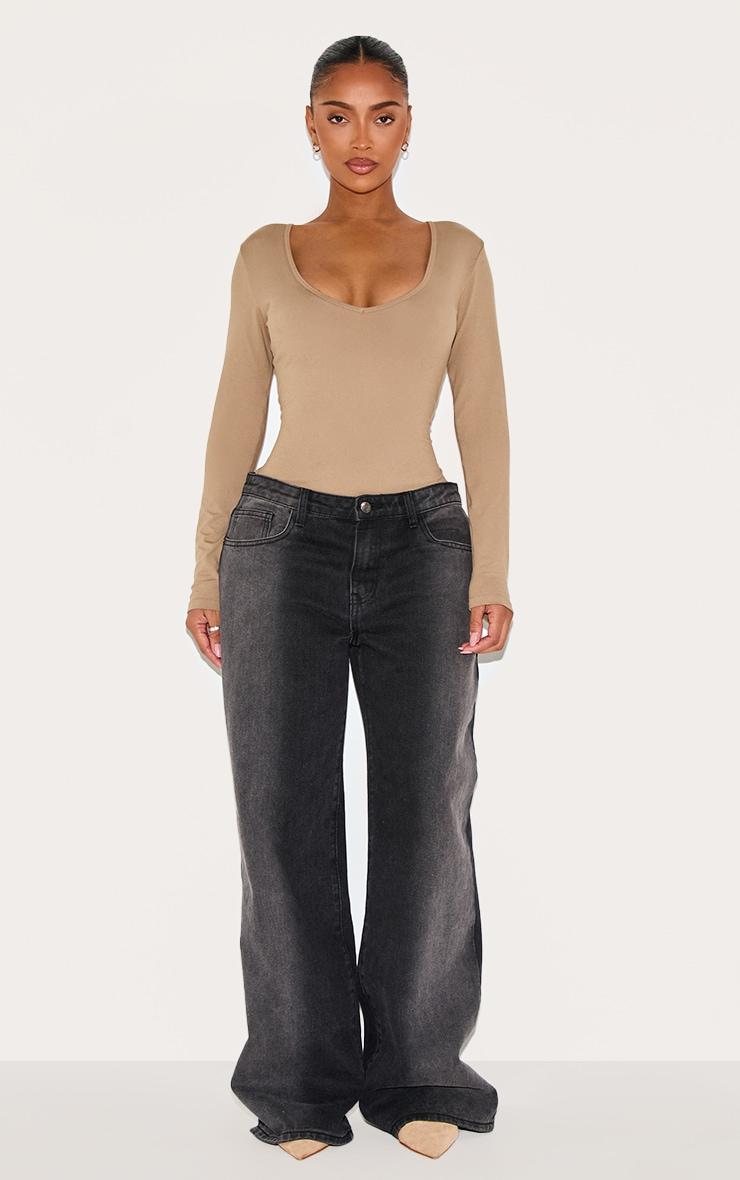 Shape Olive Sculpted V Neck Long Sleeve Bodysuit Product Image