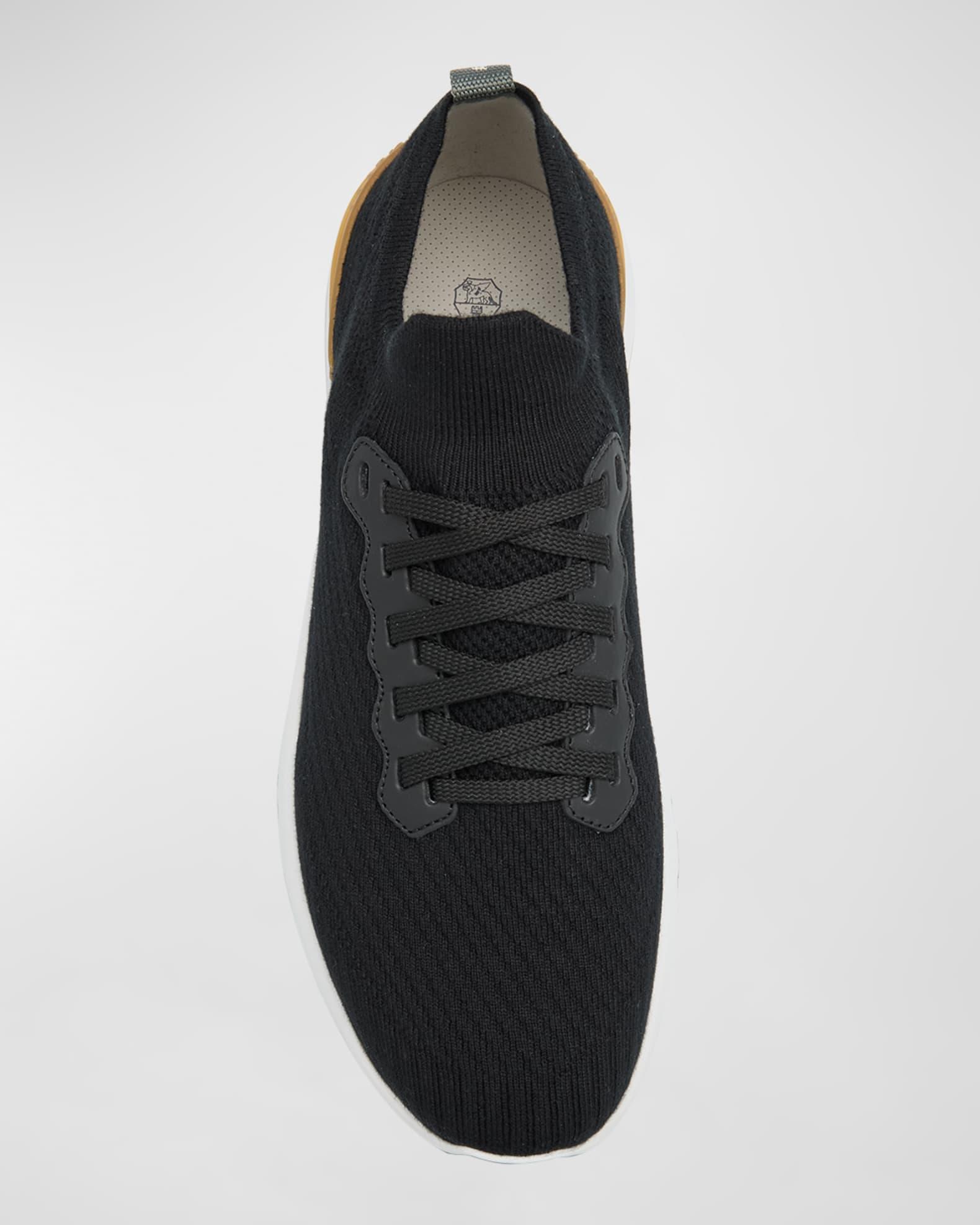 Men's Grained Calfskin Low-Top Sneakers Product Image