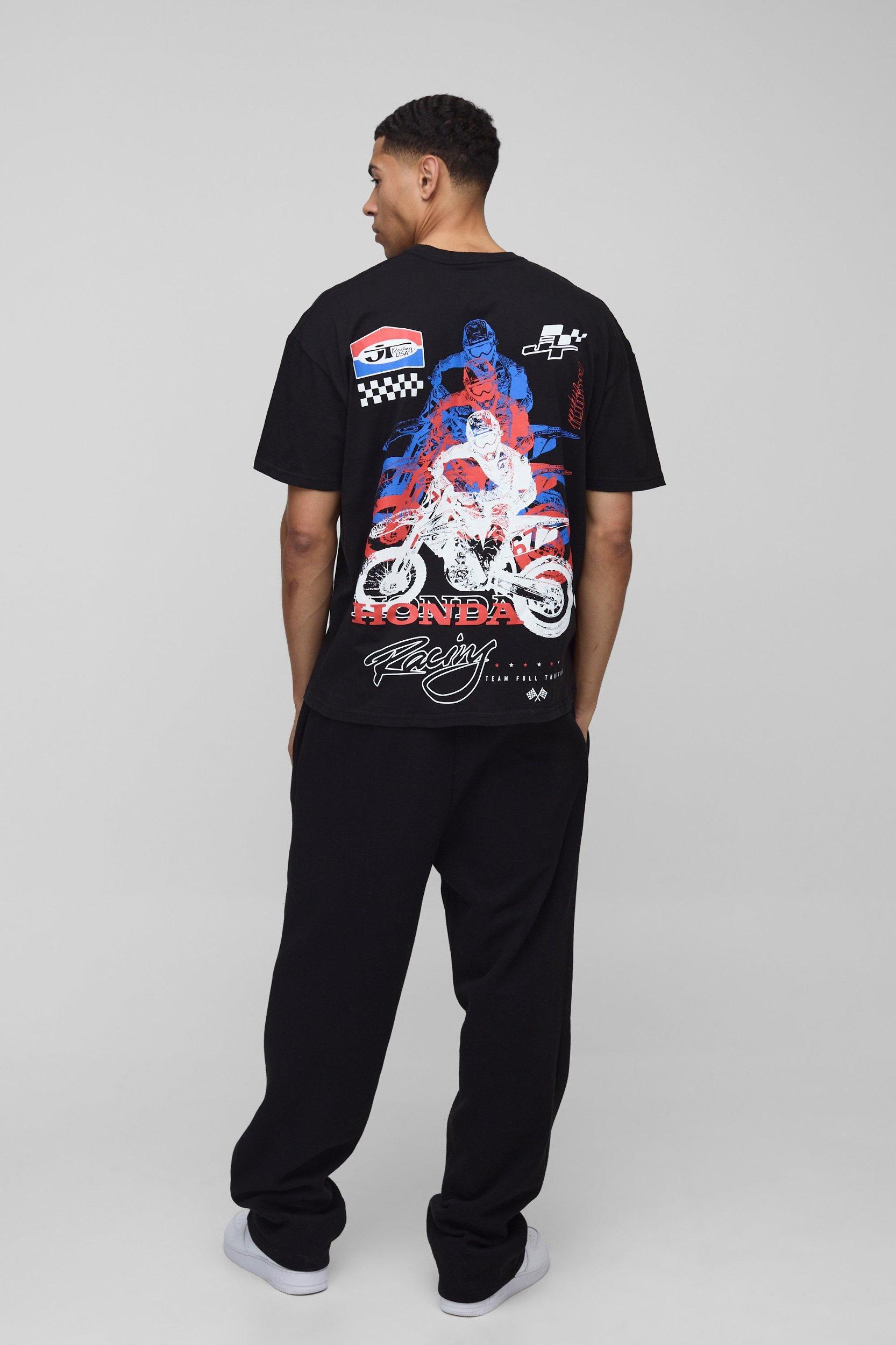 Oversized Honda RS JT Racing License Graphic T Shirt | boohooMAN USA Product Image