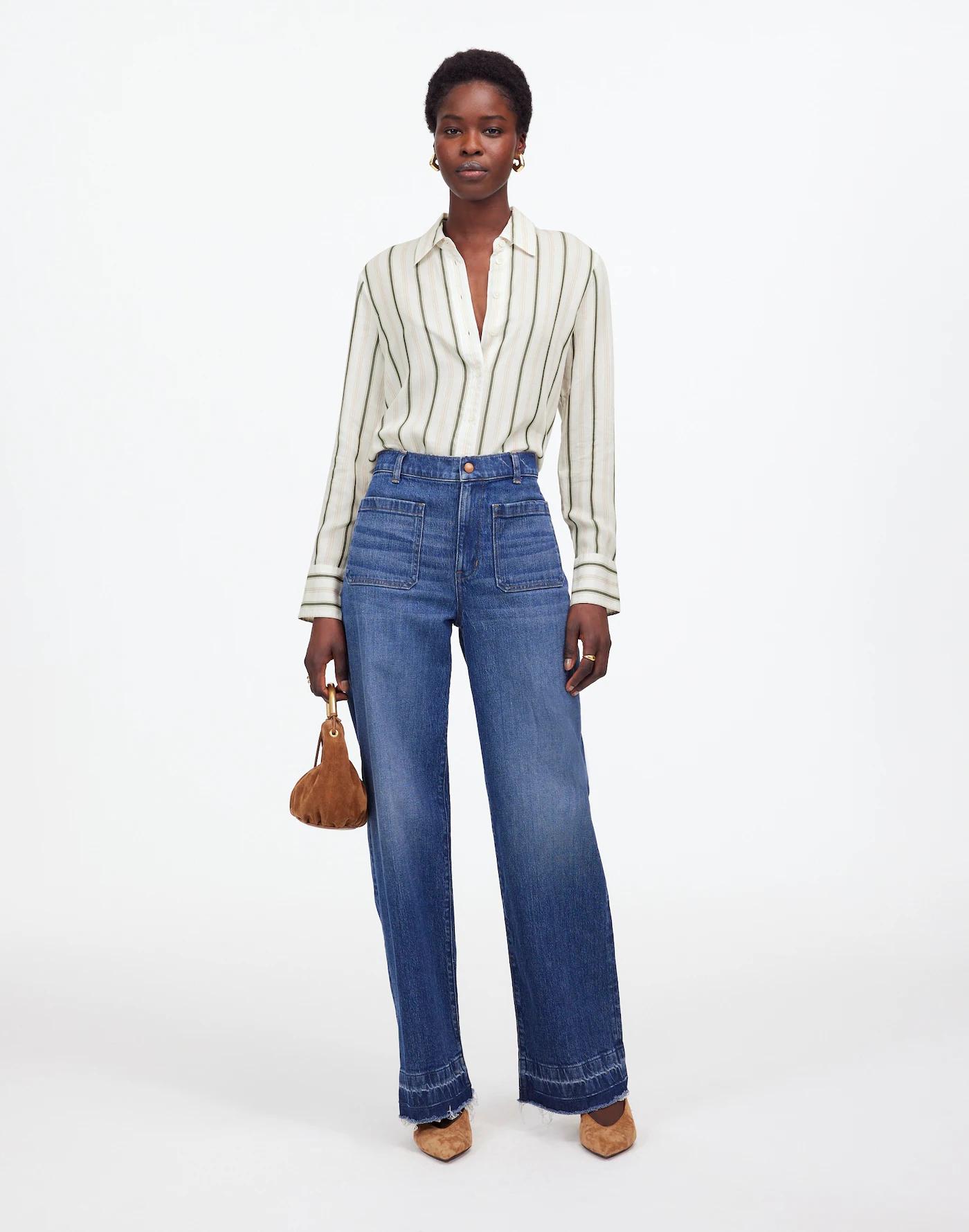 Striped Button-Up Shirt Product Image