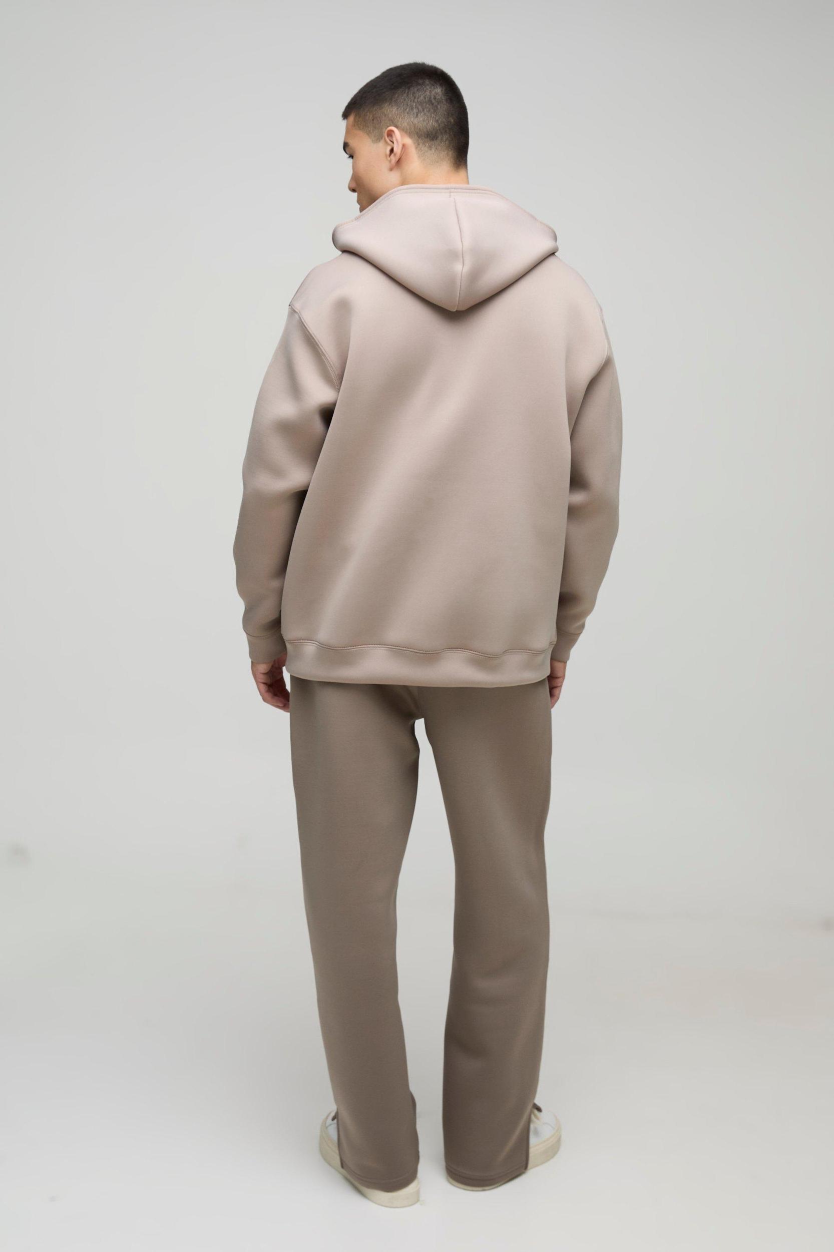 Oversized Zip Through Bonded Scuba Hoodie | boohooMAN USA Product Image