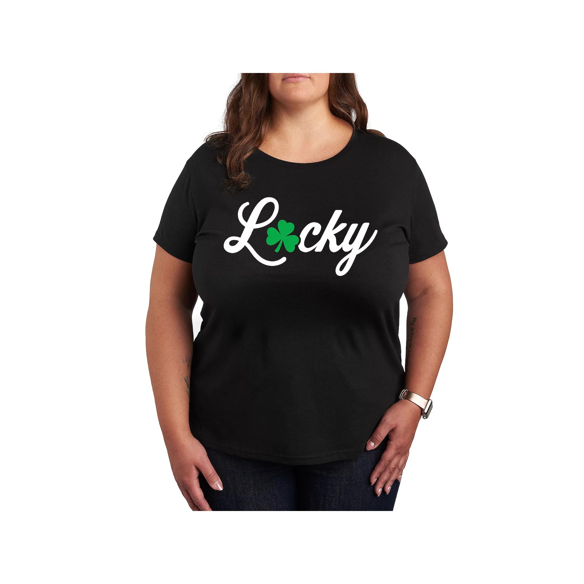 Plus Lucky With Clover Graphic Tee, Women's,  Product Image